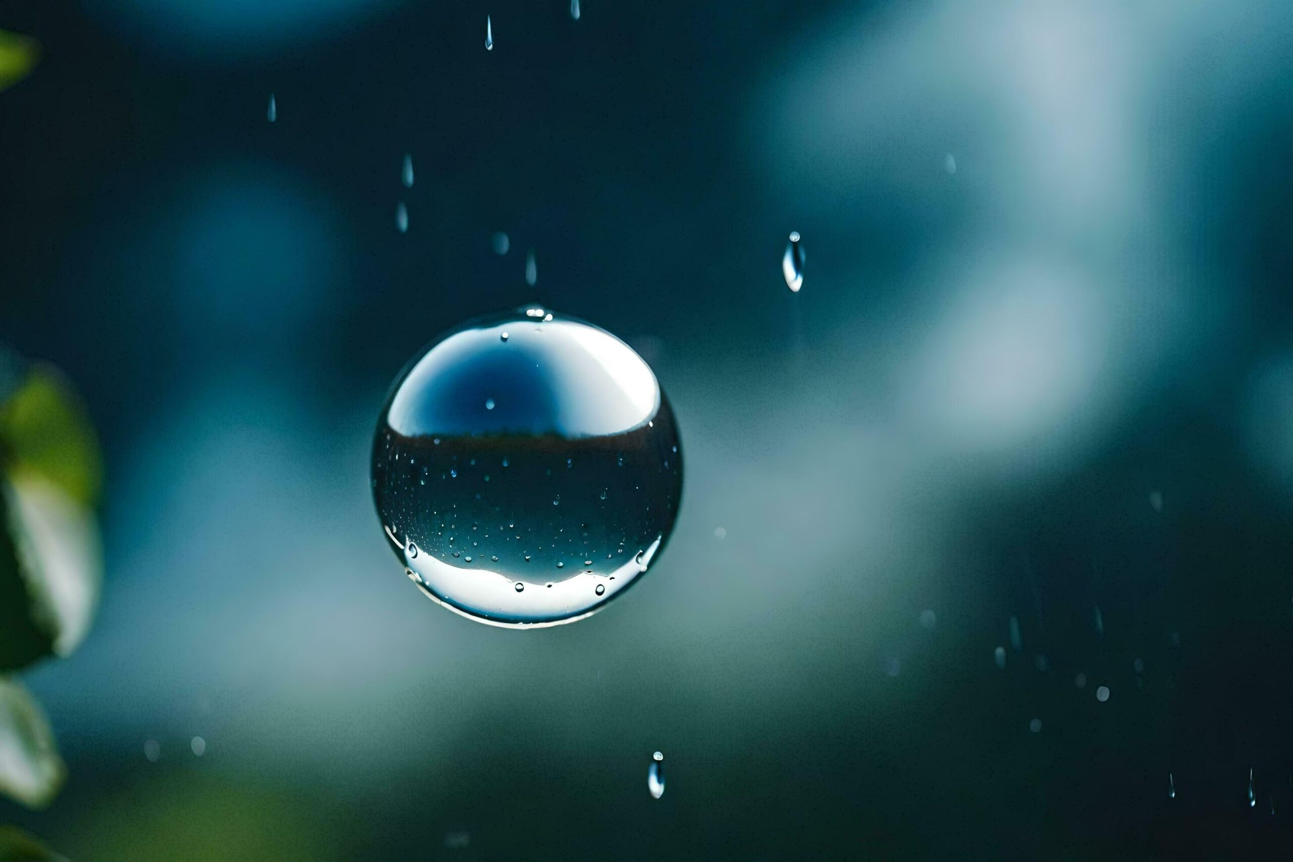 a drop of water is seen in the air Free Photo