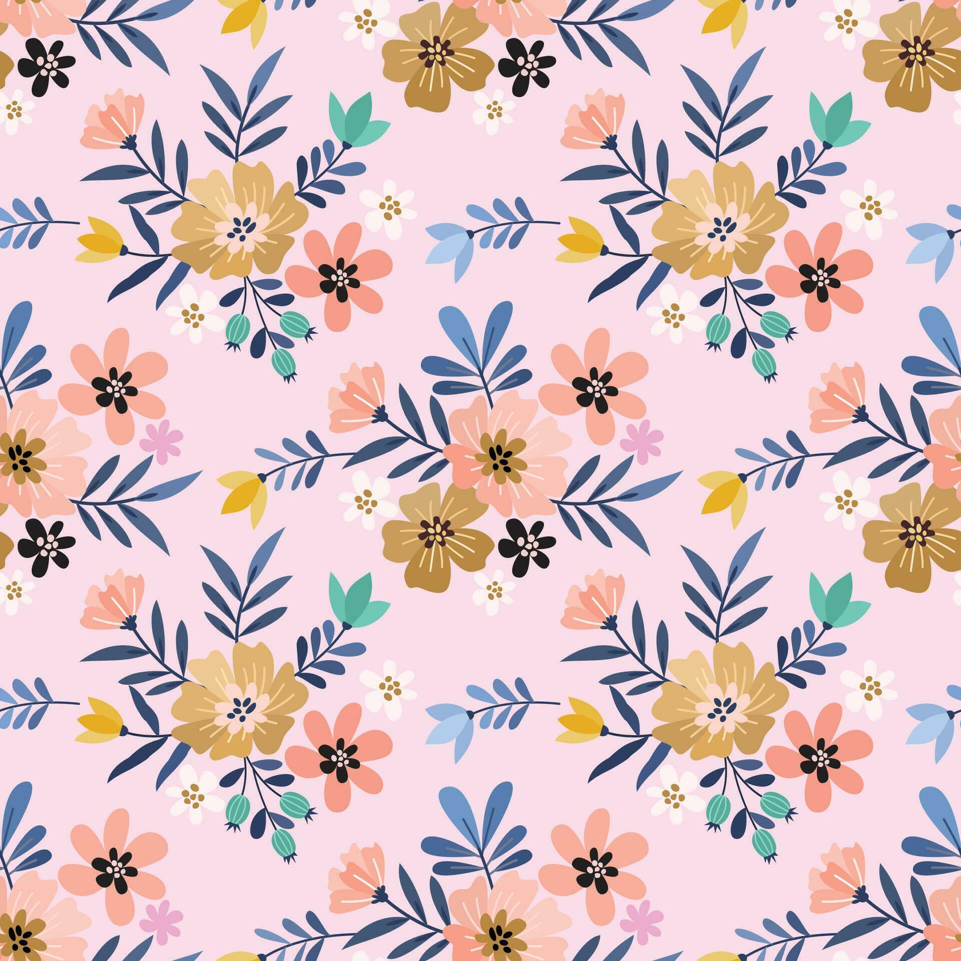 Beautiful flowers design seamless pattern. Stock Free