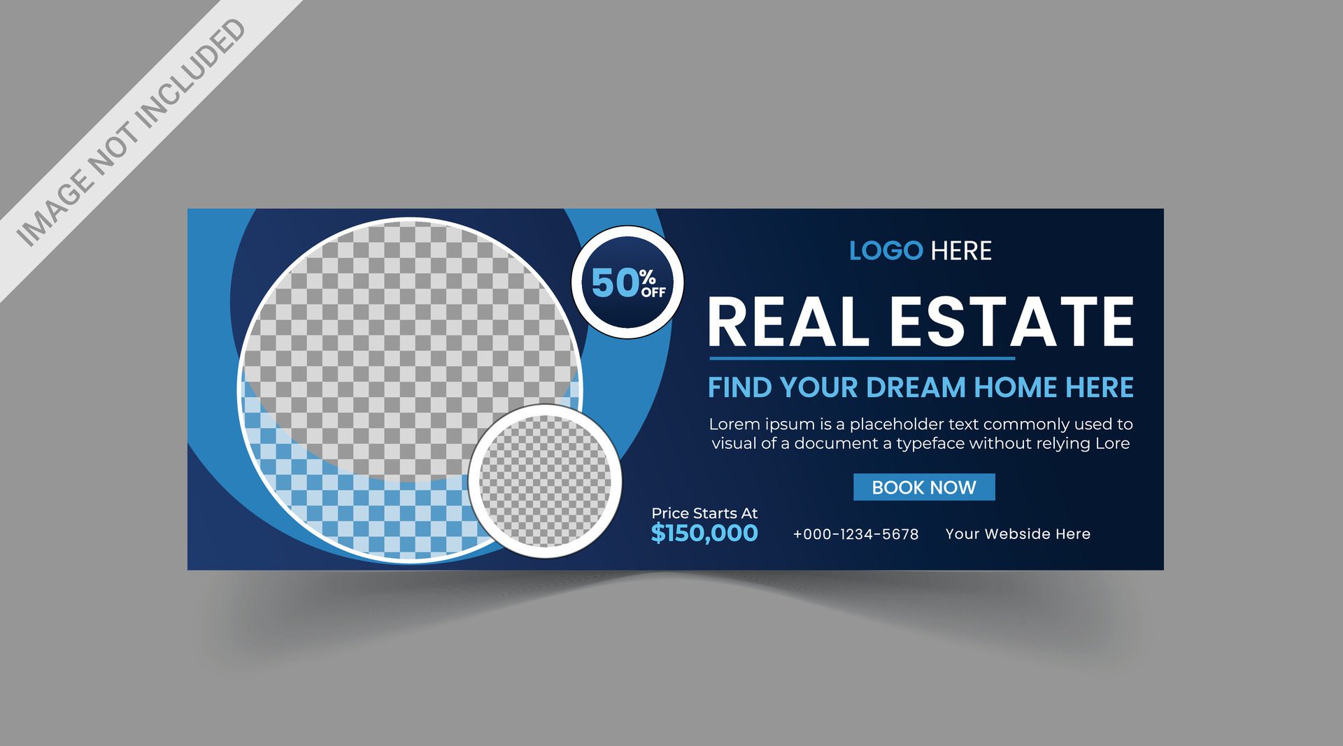 Real estate Social media cover banner. corporate real estate construction cover, social media post, web banner, template Free Vector