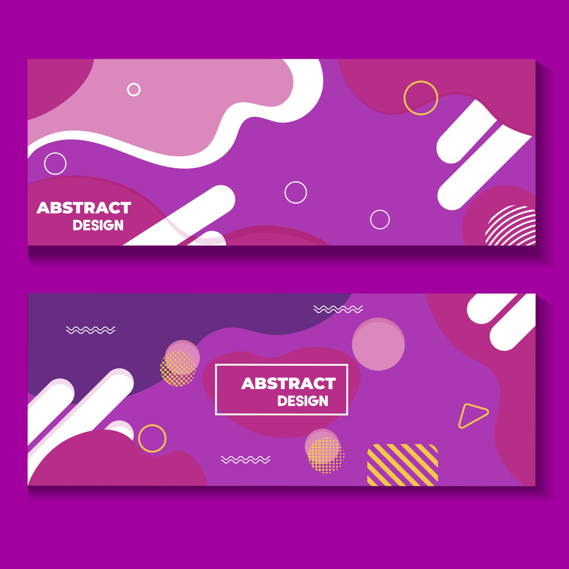 Vector abstract liquid and fluid design set banner web template. Modern design. Vector illustration Free Vector