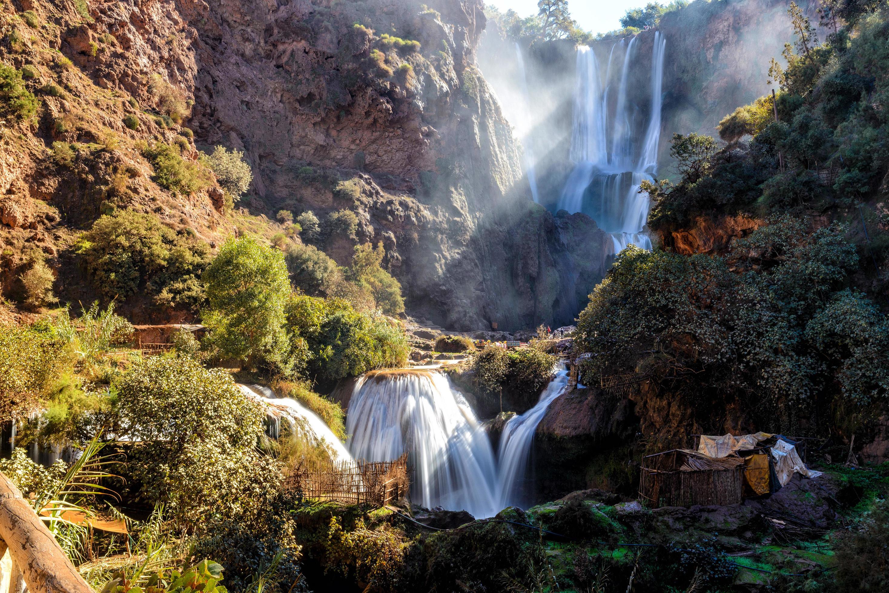 Waterfalls and trees during the day Stock Free