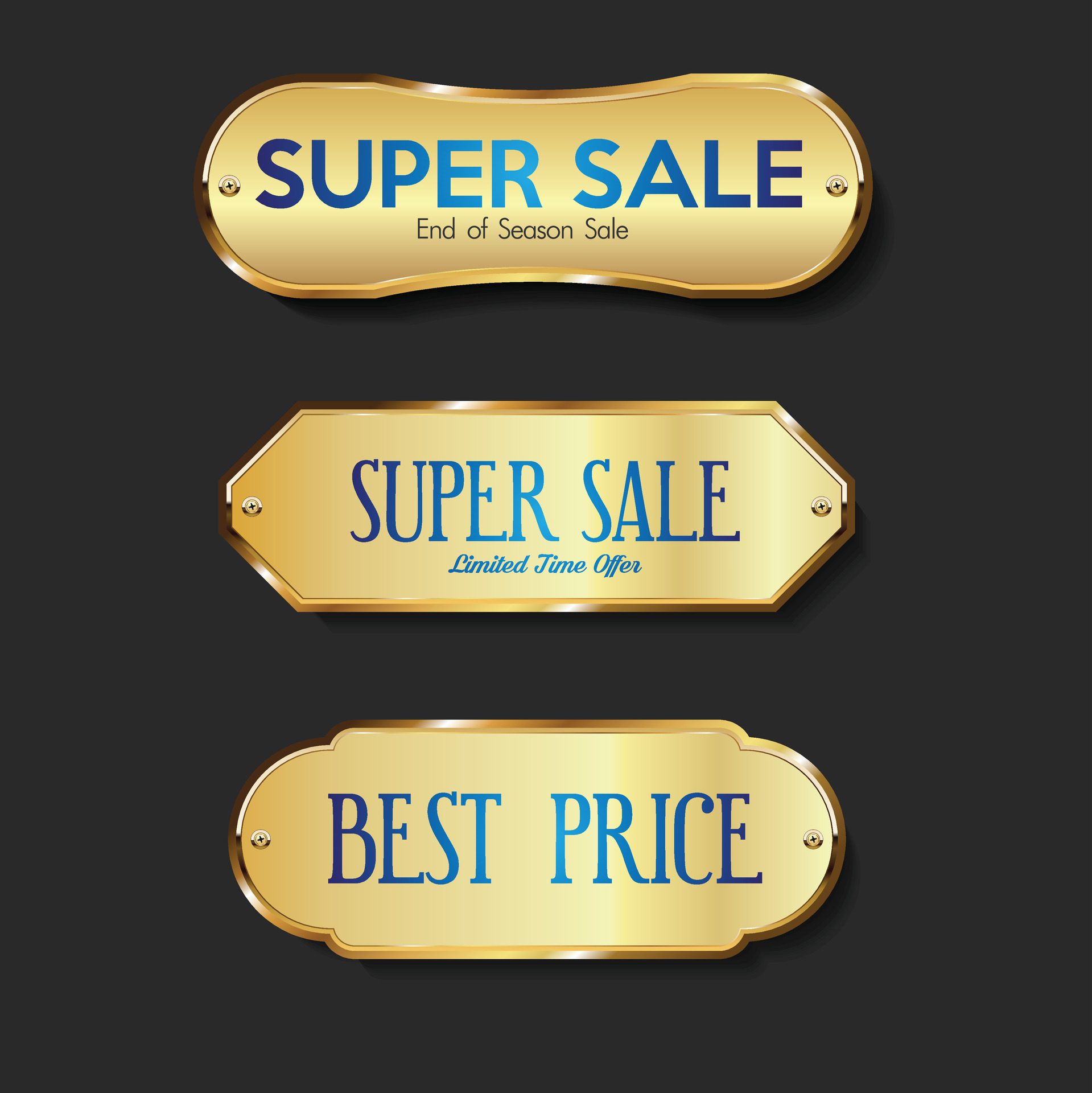 Best choice, order now, special offer, new and big sale banners. Red ribbons, tags and stickers. Vector illustration. Free Vector