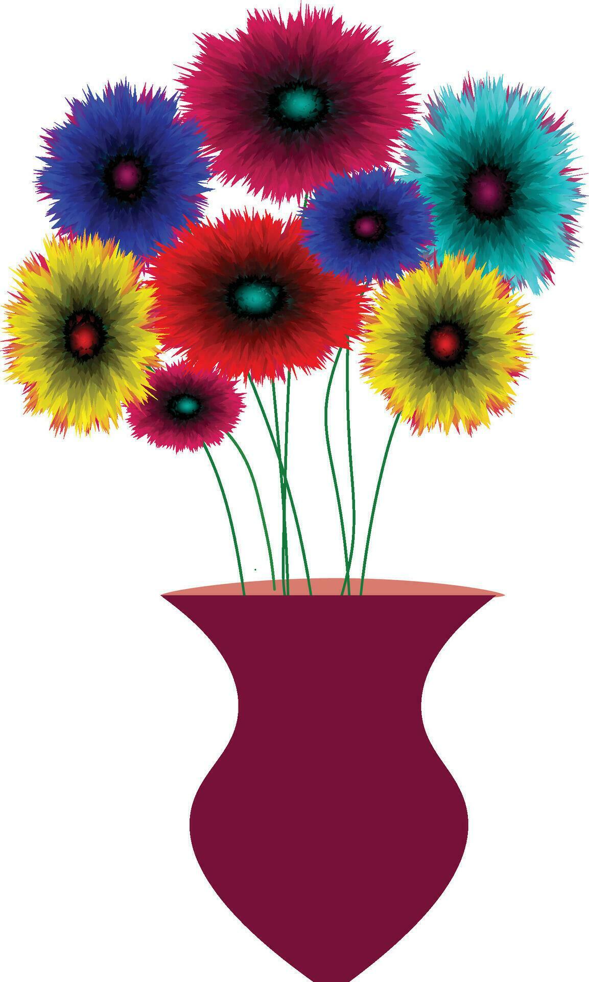 colorful flower vas with beautiful flowers Stock Free and Free SVG