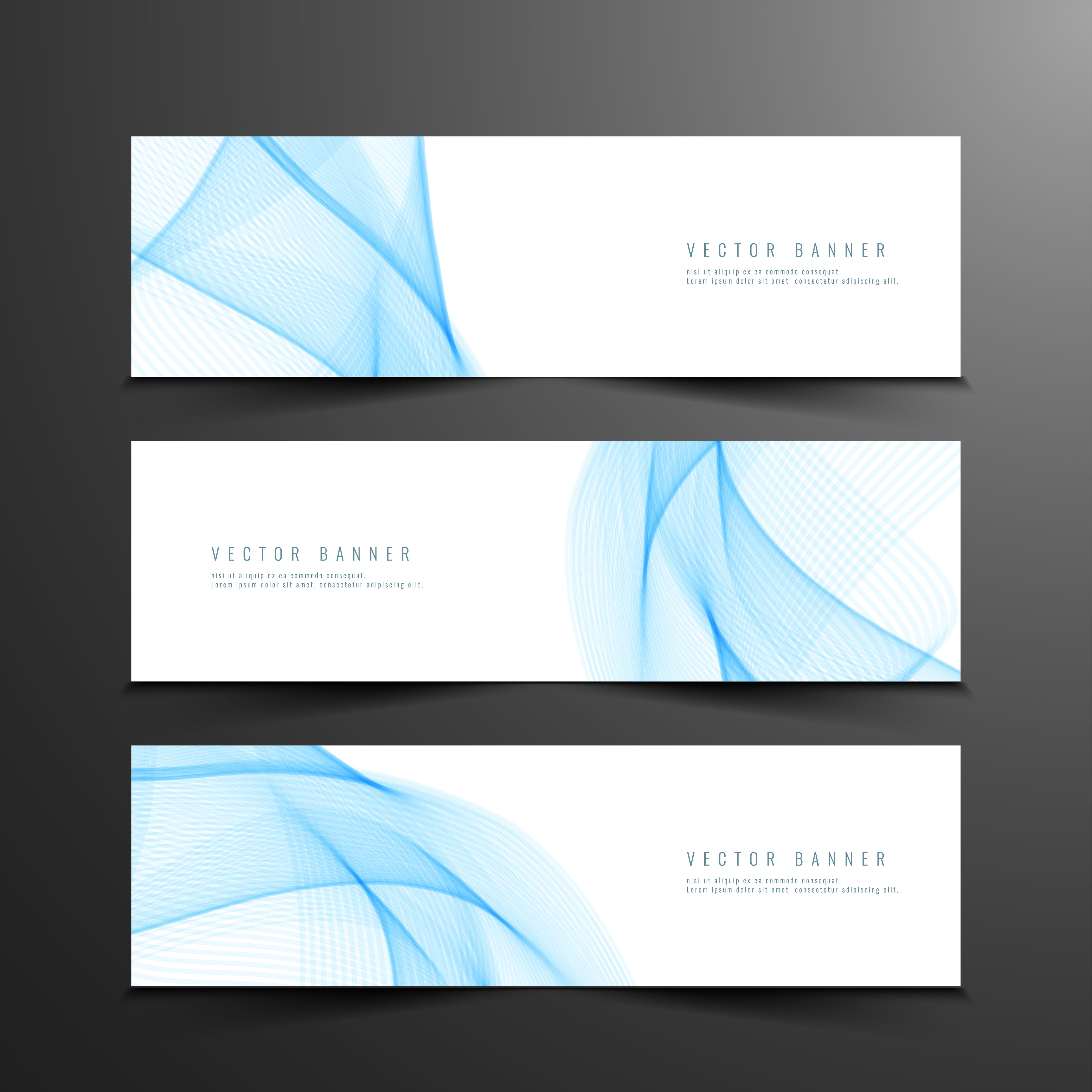 Abstract wavy banners set Free Vector