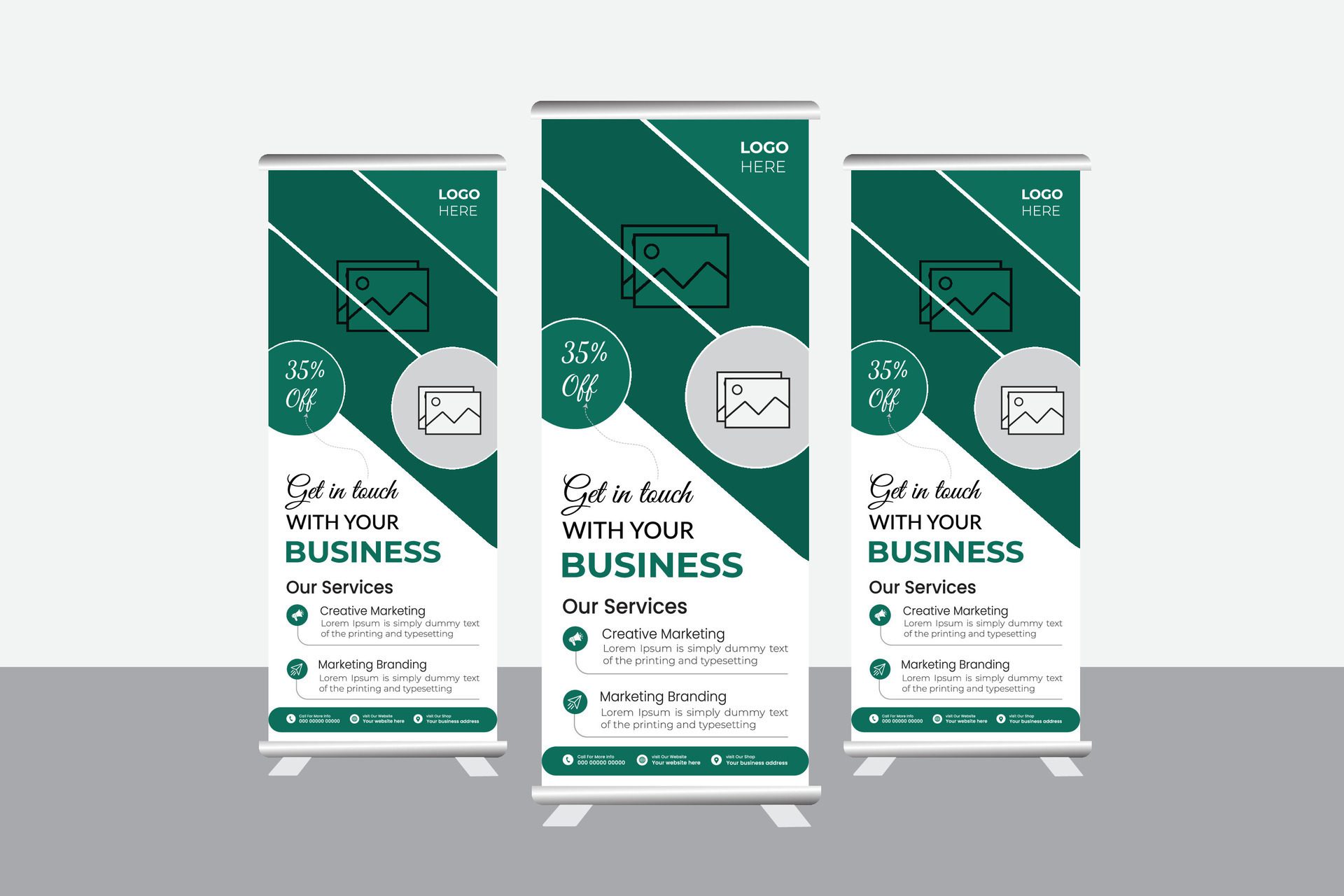 Business roll banner design vector file . Roll up business template layout brochure leaflet-vector Free Vector