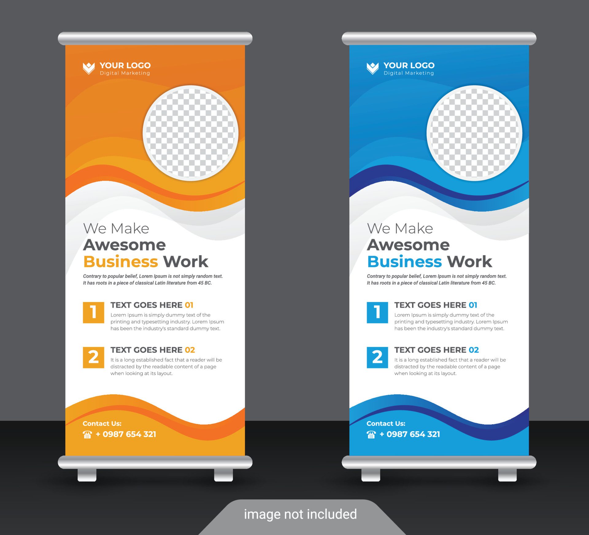 Professional corporate and business colorful roll up banner design template Free Vector