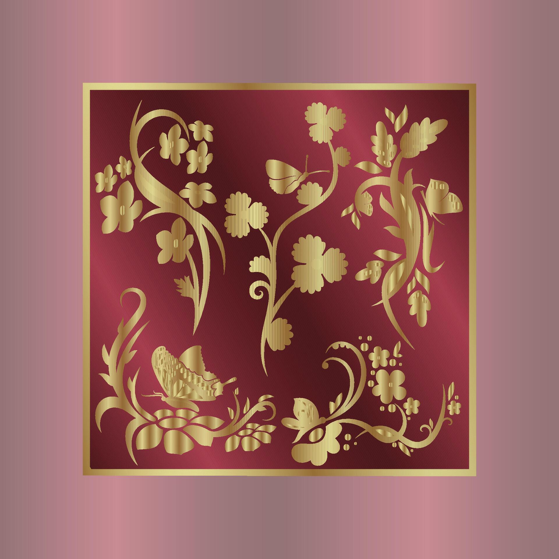 background with ornament and flowers Stock Free