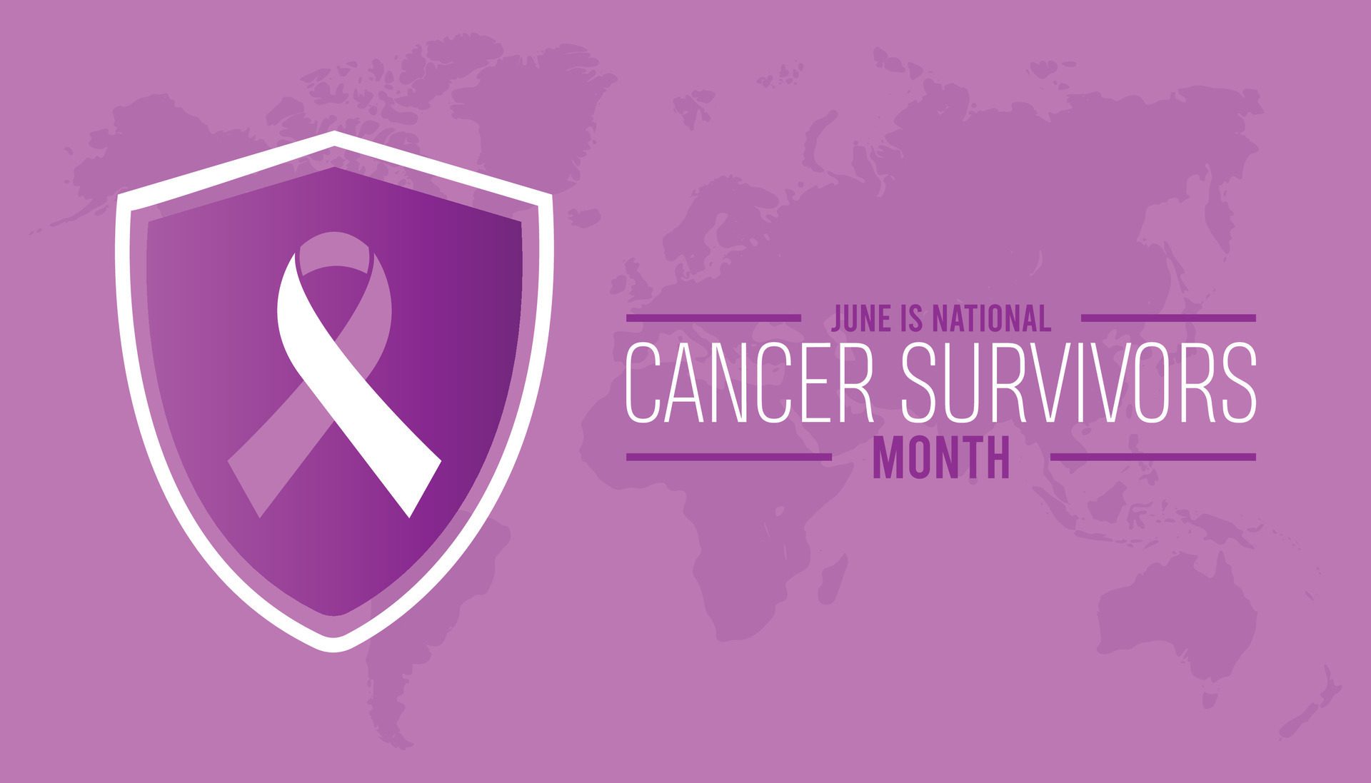 National Cancer Survivors Month observed every year in June. Template for background, banner, card, poster with text inscription. Free Vector