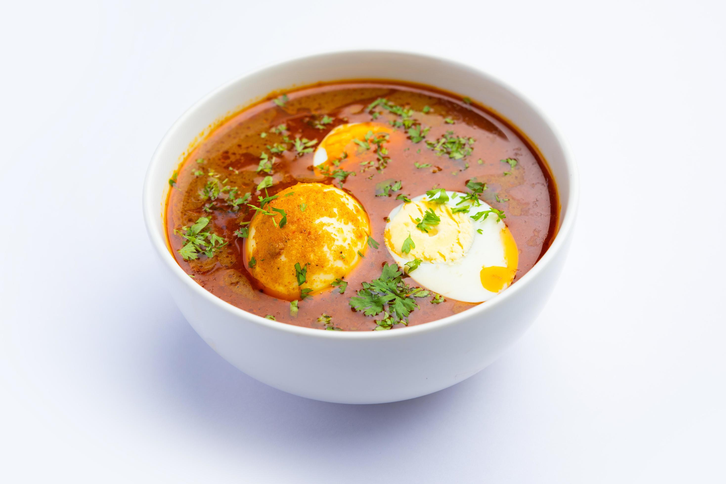 Anda Masala or Egg Curry is popular indian spicy food Stock Free