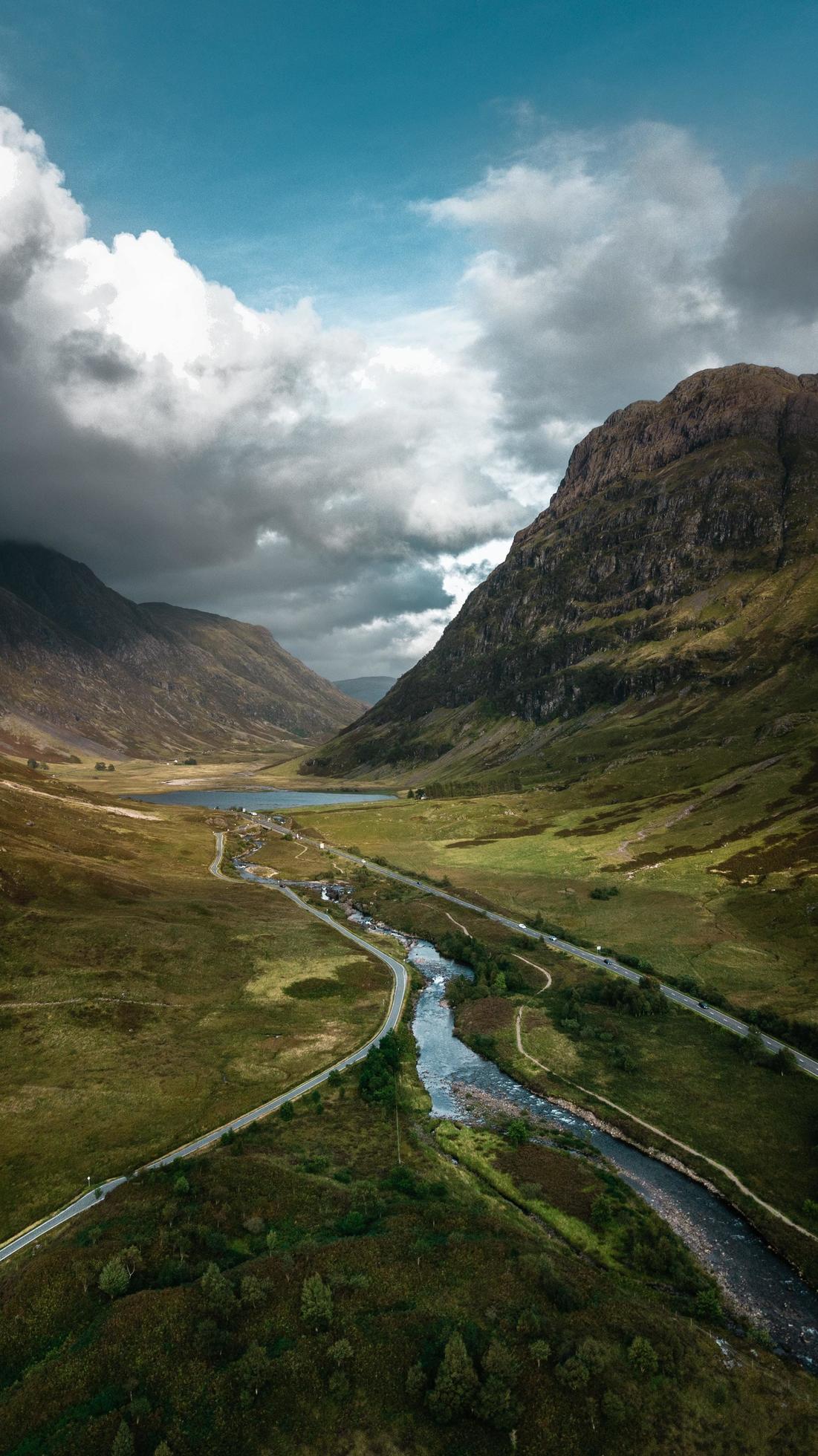 Stream running through a Scottish landscape Stock Free