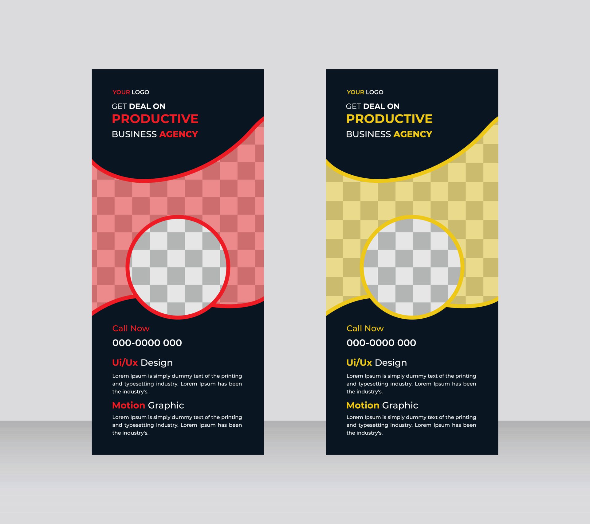 Roll Up Design Template. Banner Design. Free Vector