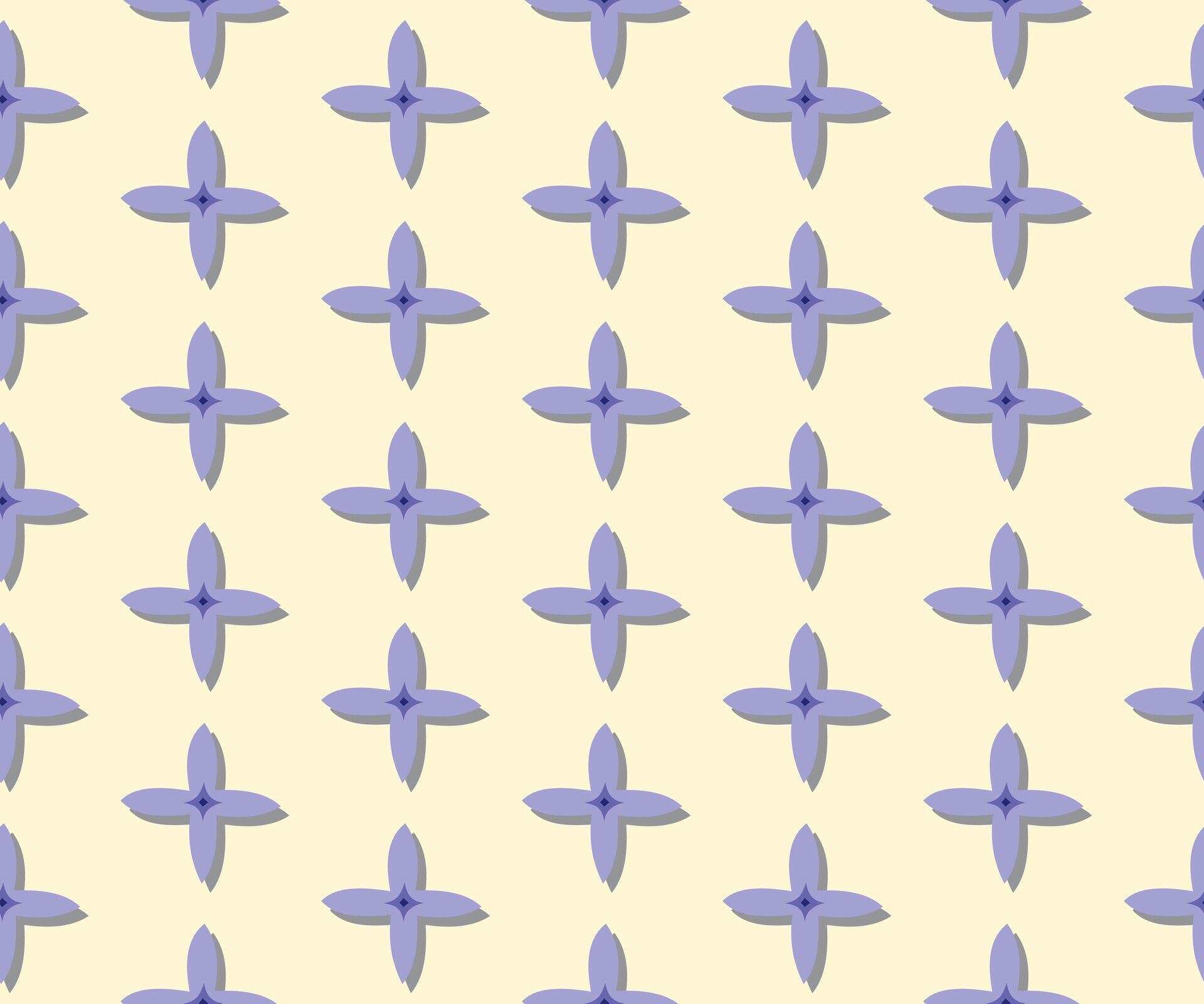 A seamless pattern of purple flower on a cream background in a spring minimal floral concept, Vector Stock Free