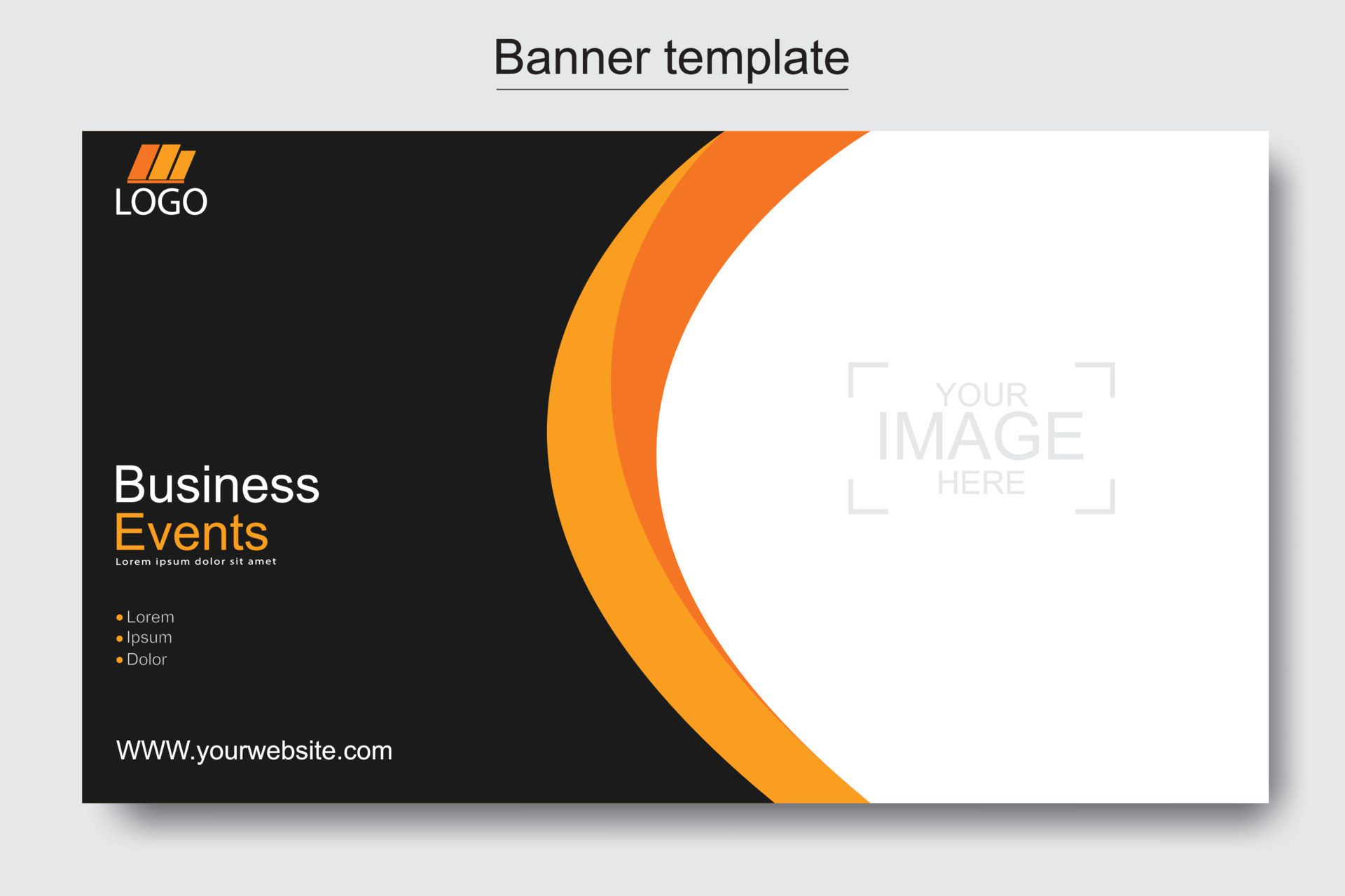 Vector abstract design web banner template. Web Design Elements – Header Design. Abstract geometric web banner template on grey background. Free Vector