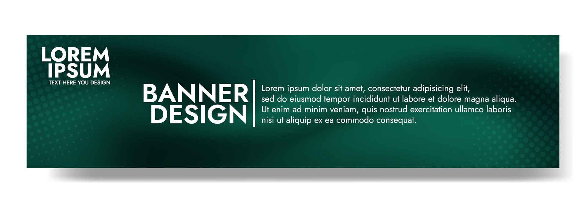 Gradient blurred banner in shades of dark green. Ideal for web banners, social media posts, or any design project that requires a calming backdrop Free Vector