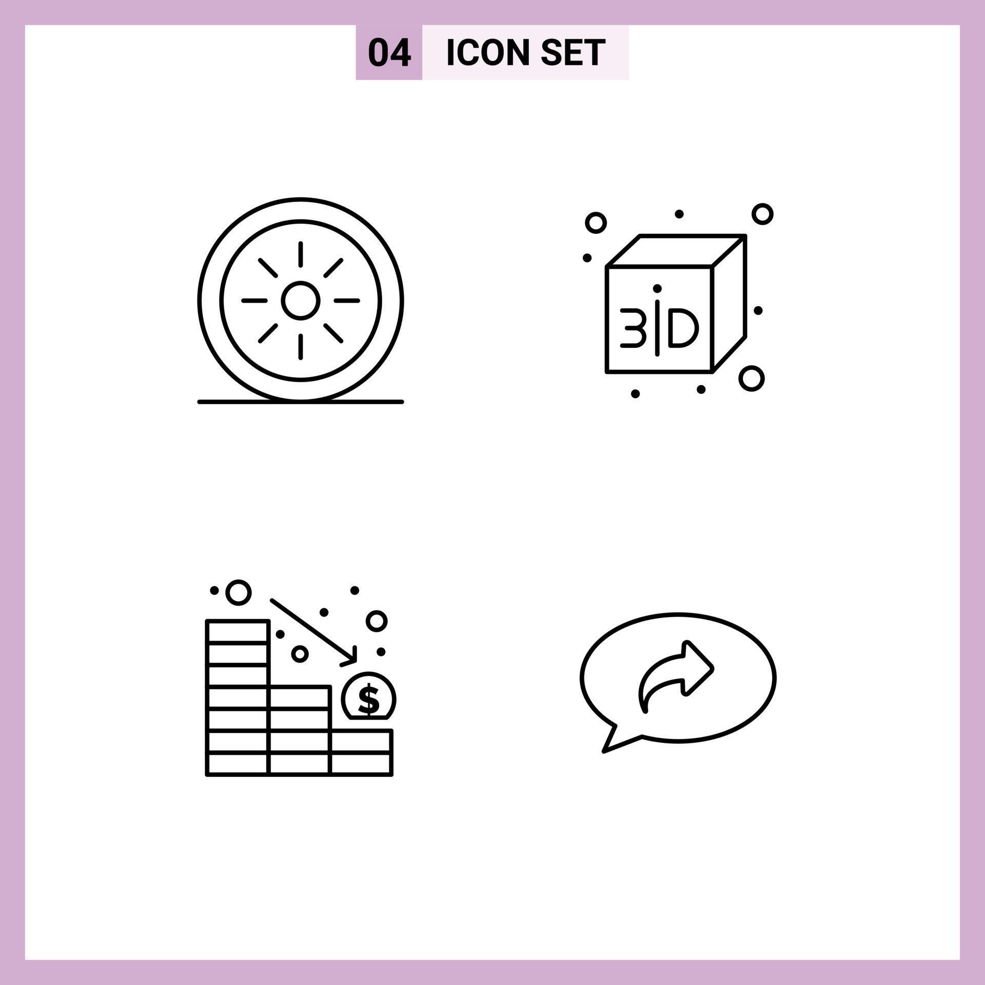 
									4 Creative Icons Modern Signs and Symbols of food basic box decrease arrow Editable Vector Design Elements Stock Free