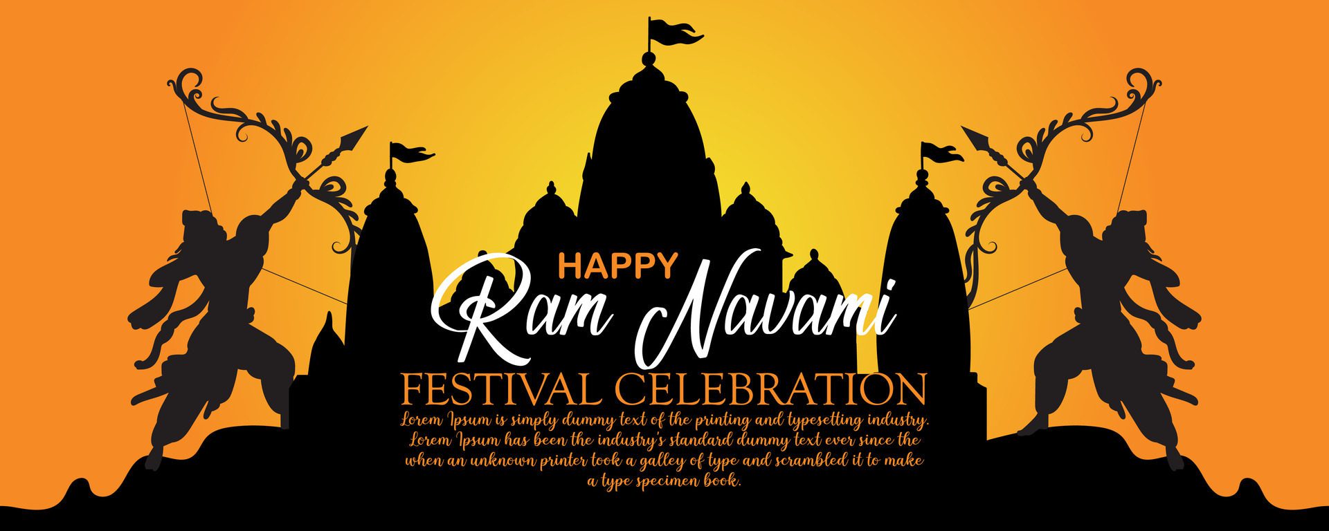 Happy Ram Navami cultural Banner Hindu festival vertical post wishes celebration card Ram Navami celebration background Free Vector