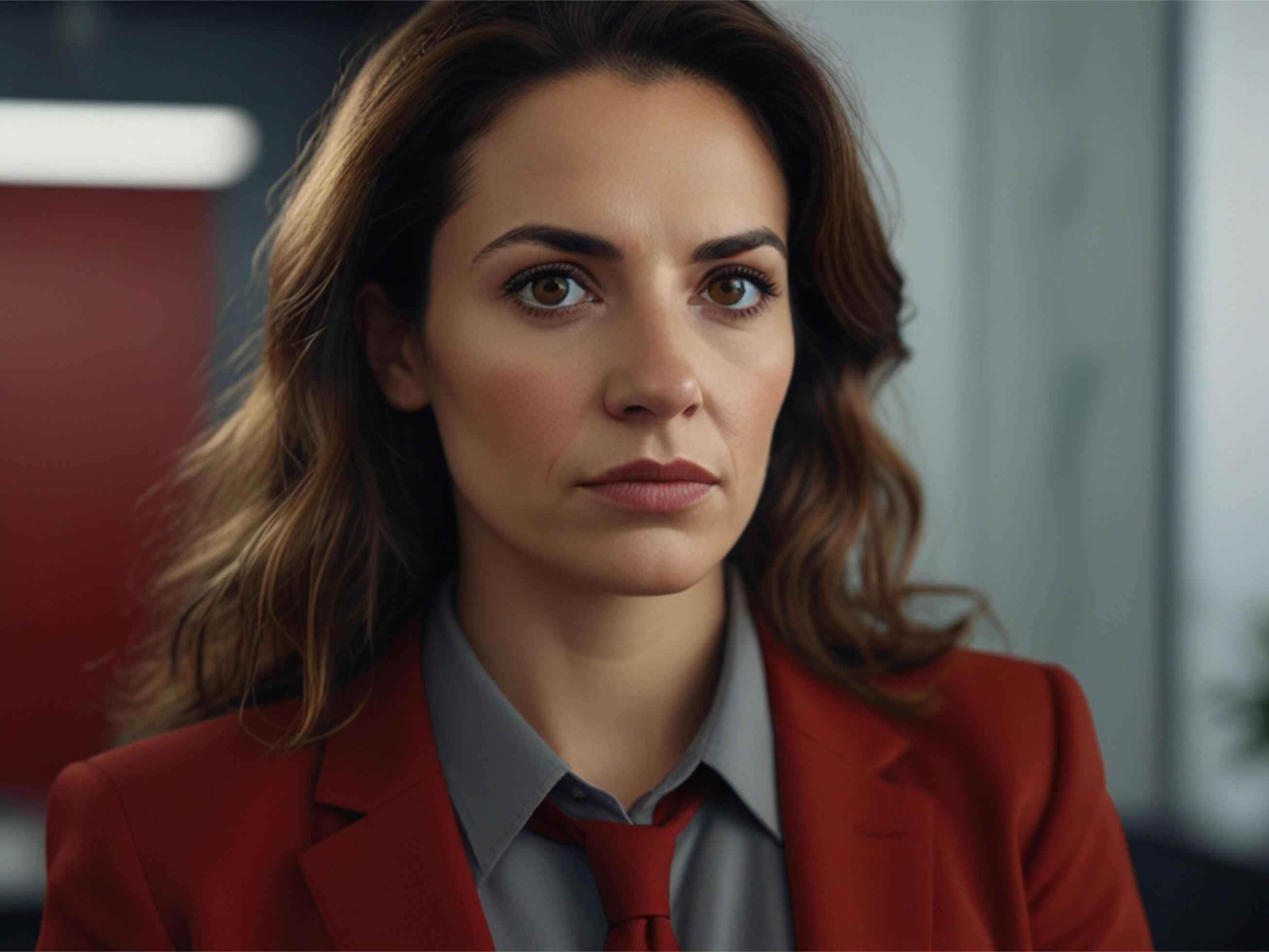 Beautiful Business woman in Red Suit Stock Free