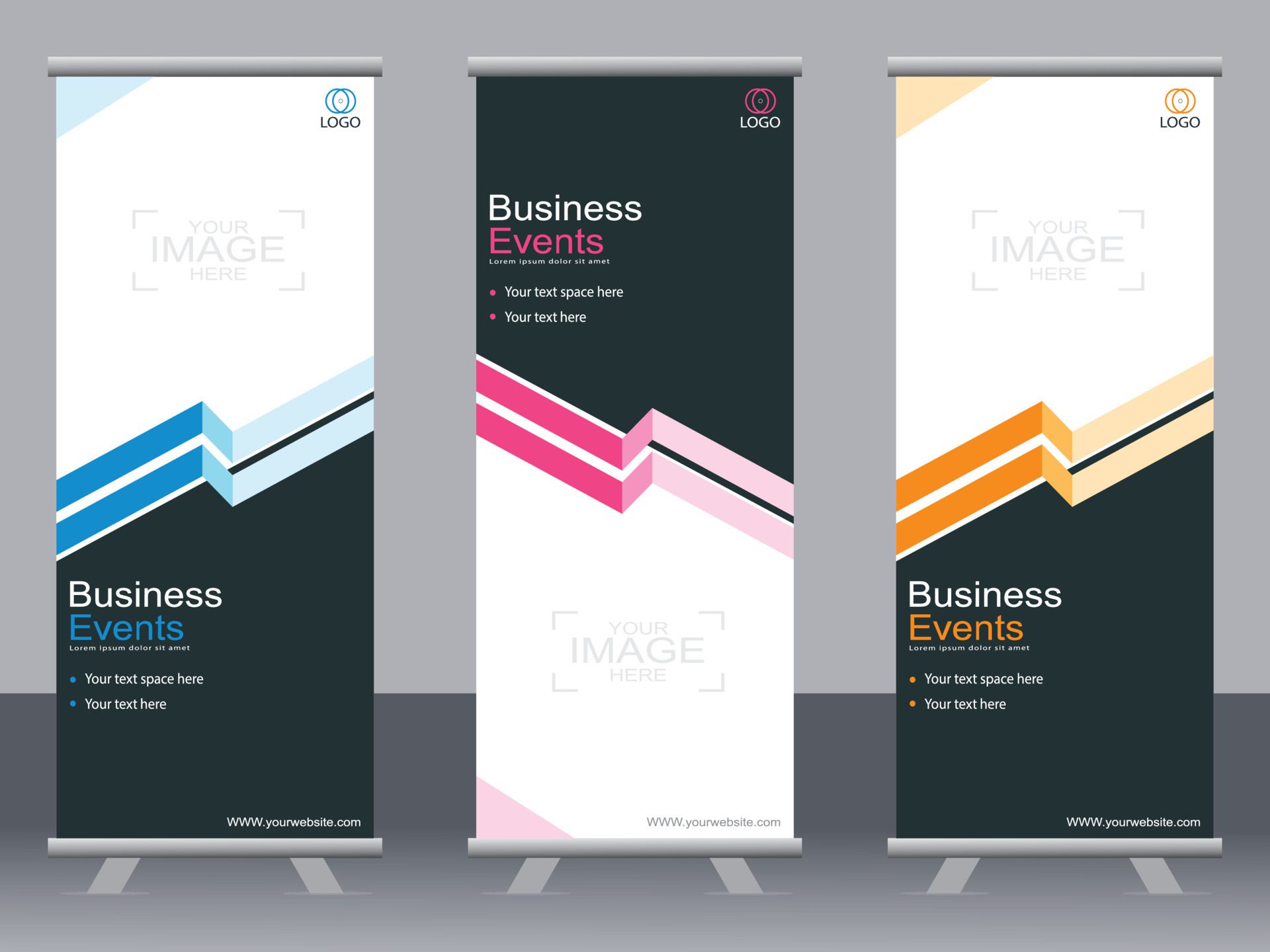 Business banner roll up set standee banner template Modern banner. Free Vector