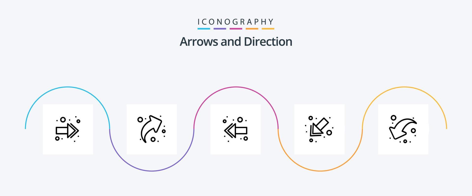 Arrow Line 5 Icon Pack Including . down. back. share. left Stock Free