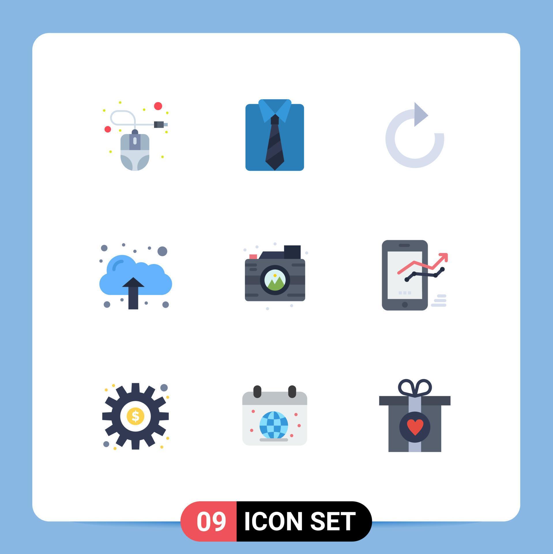 Set of 9 Modern UI Icons Symbols Signs for image process arrow creative data Editable Vector Design Elements Stock Free and Free SVG