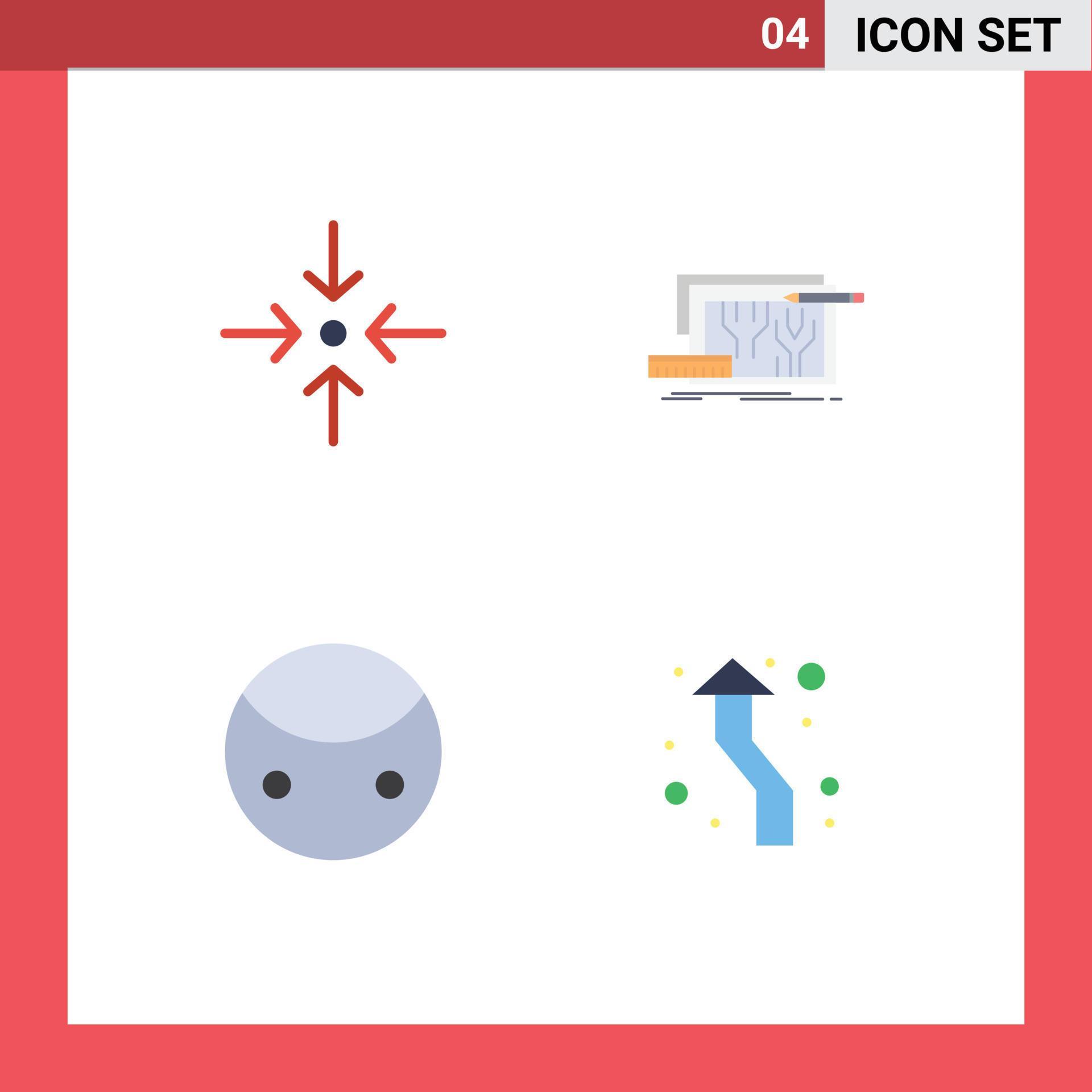 Pictogram Set of 4 Simple Flat Icons of arrow sign architecture design symbols Editable Vector Design Elements Stock Free