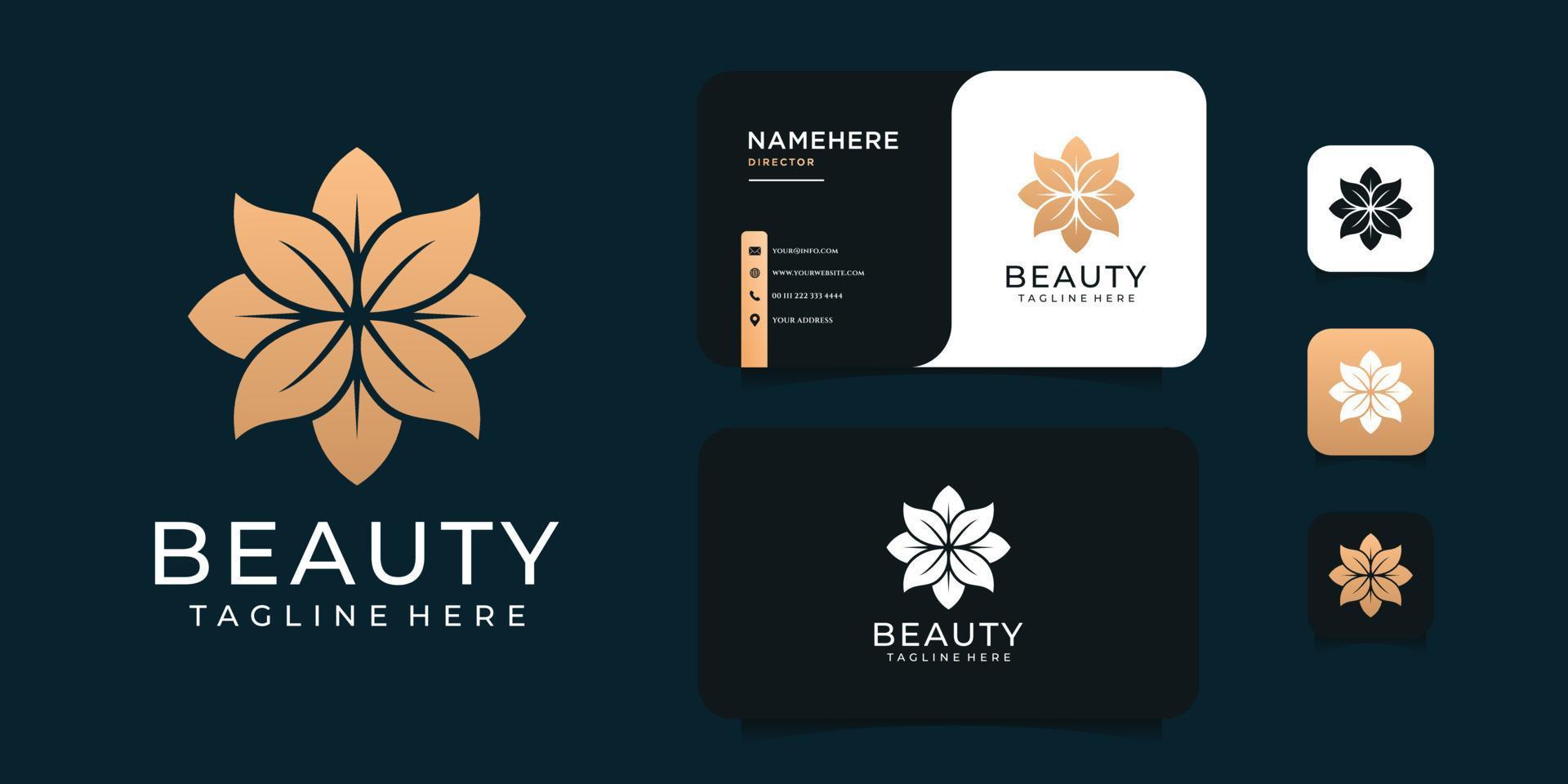 Inspirational beauty gold flower logo design vector spa concept Stock Free and Free SVG