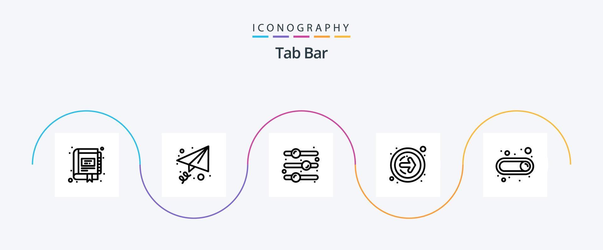 Tab Bar Line 5 Icon Pack Including toggle. on. design element. next button. forward arrow Stock Free