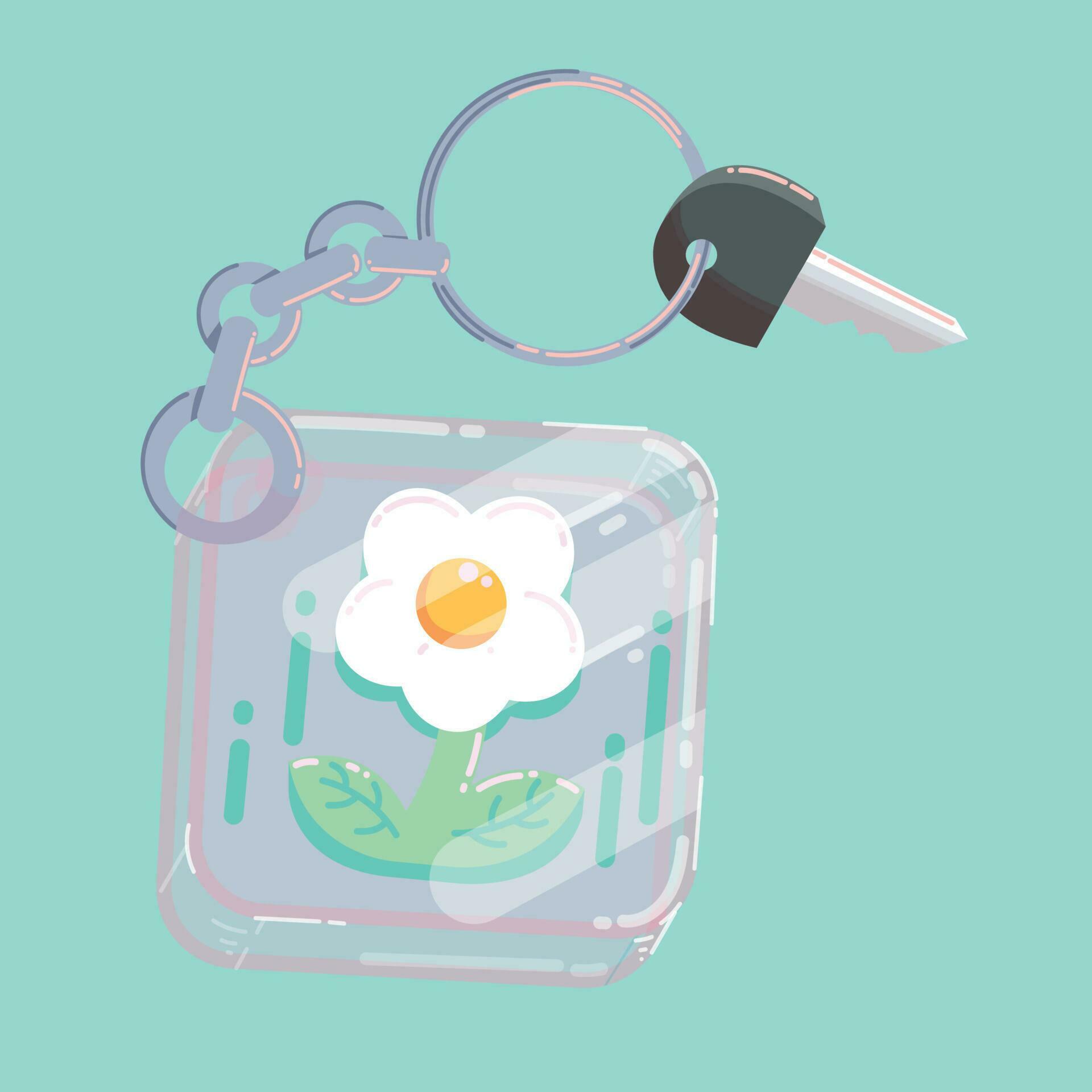 cute flower keychain vector illustration Stock Free