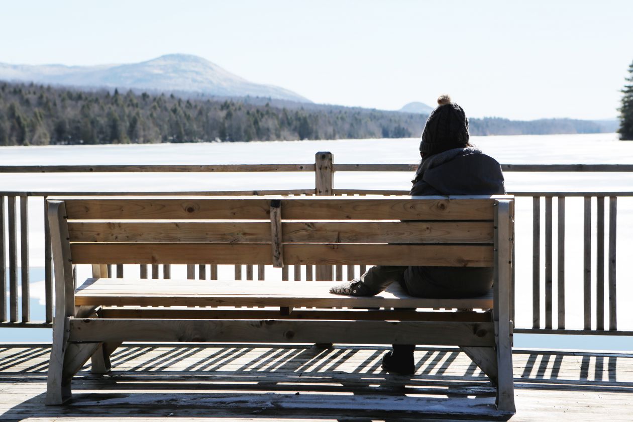 Woman on Bench Stock Free