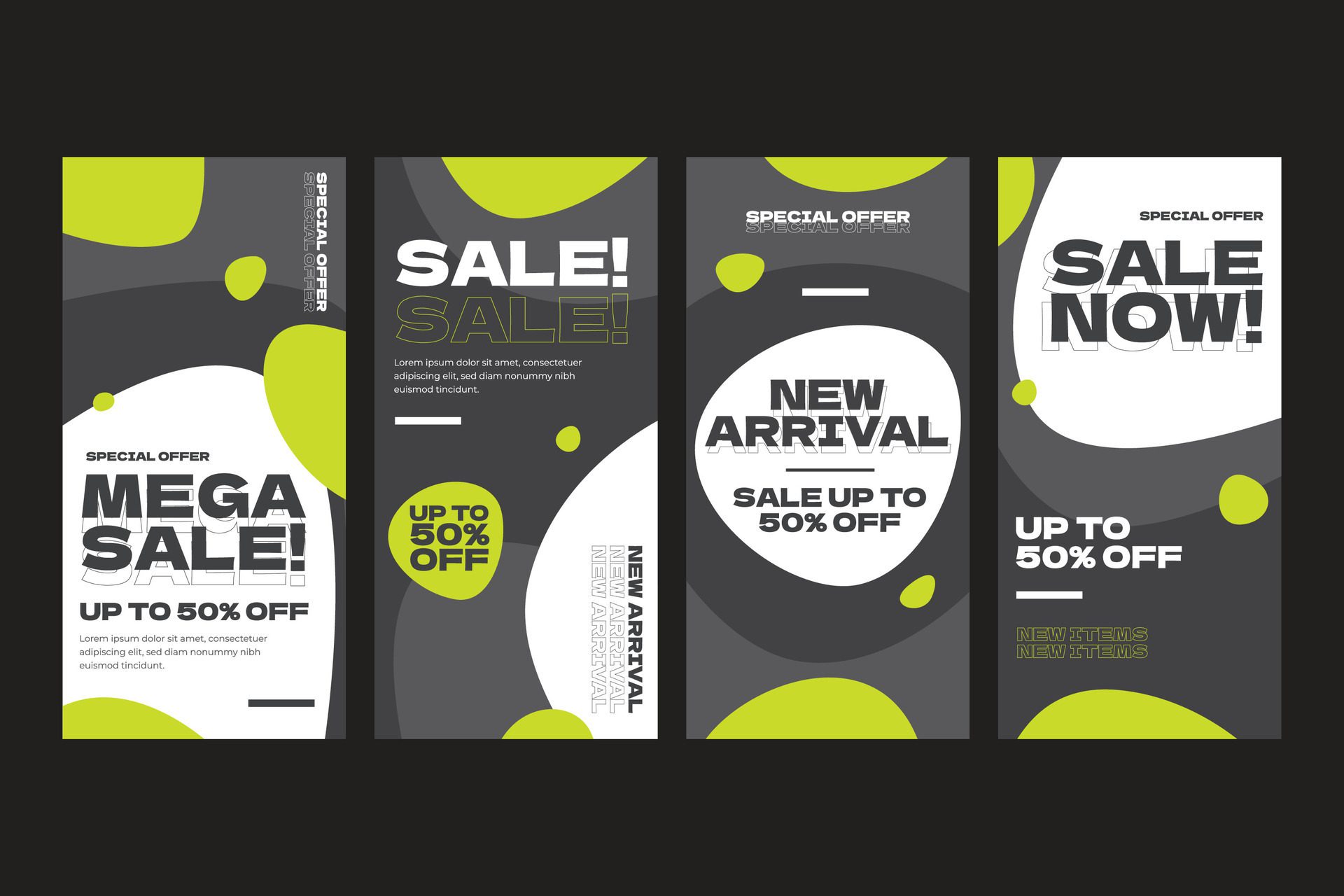 Abstract Sale Banner Vertical 2 Free Vector