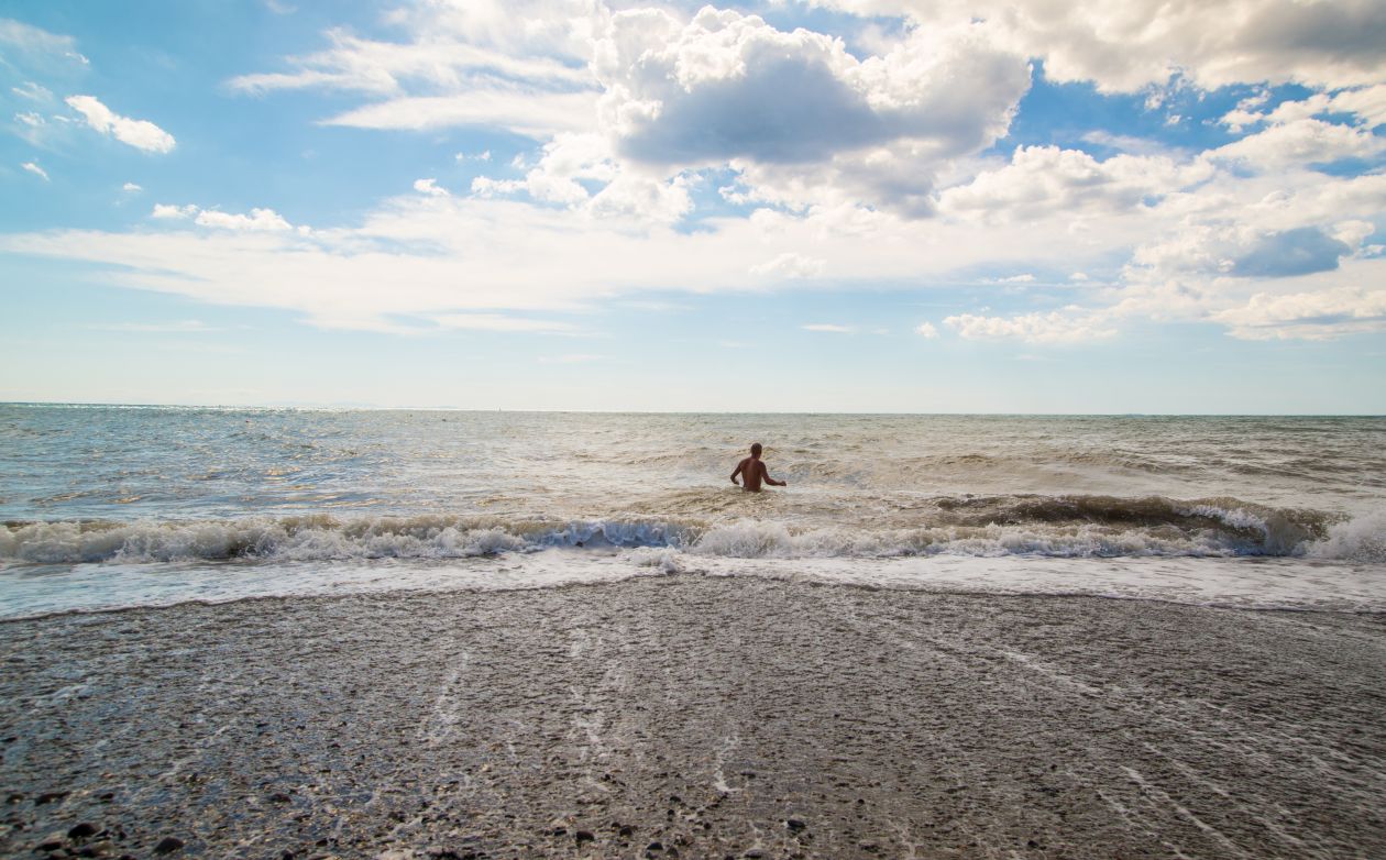 Man in the sea Stock Free