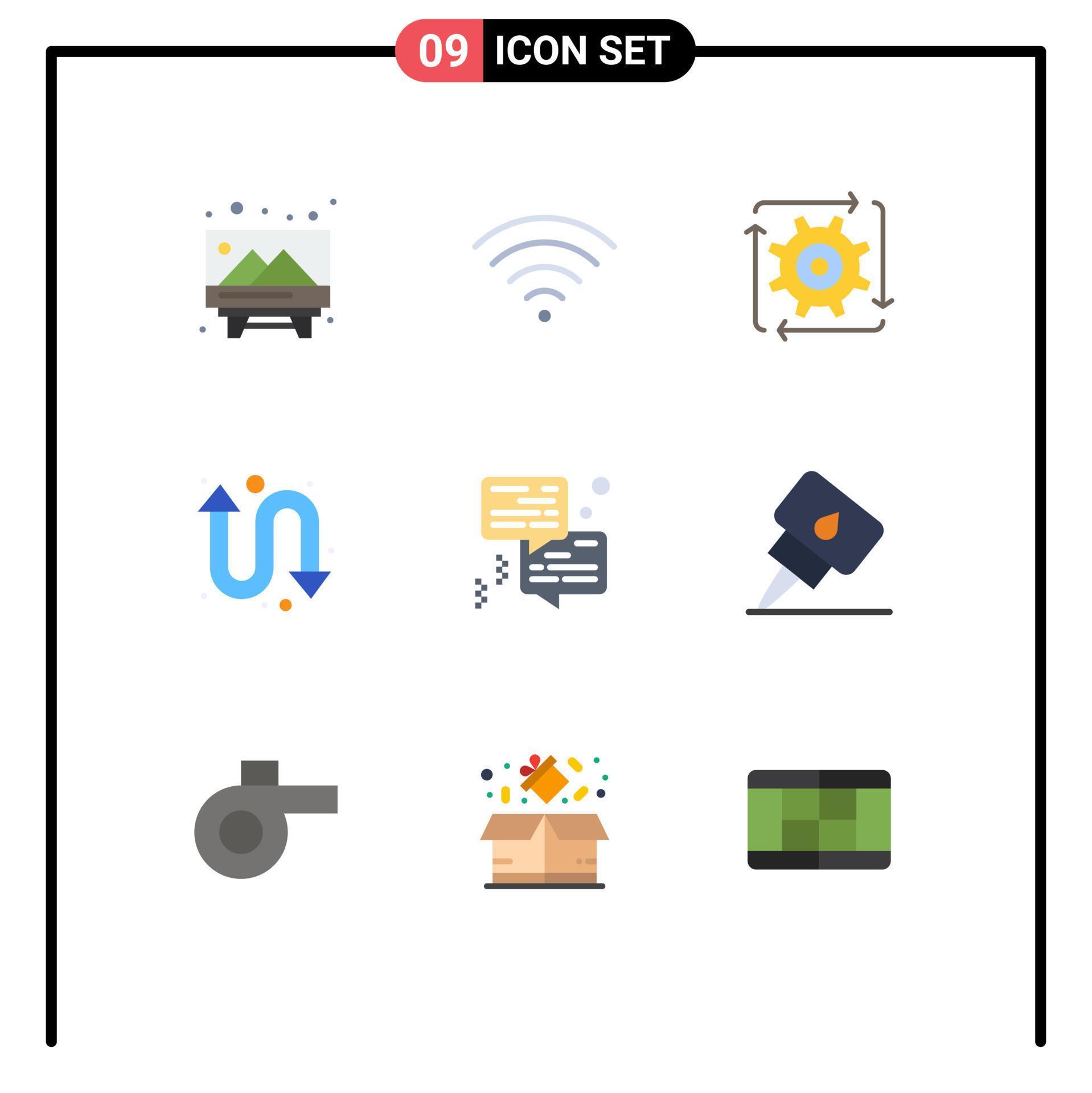 Stock Vector Icon Pack of 9 Line Signs and Symbols for communication bubble automation watch kit arrows Editable Vector Design Elements Stock Free