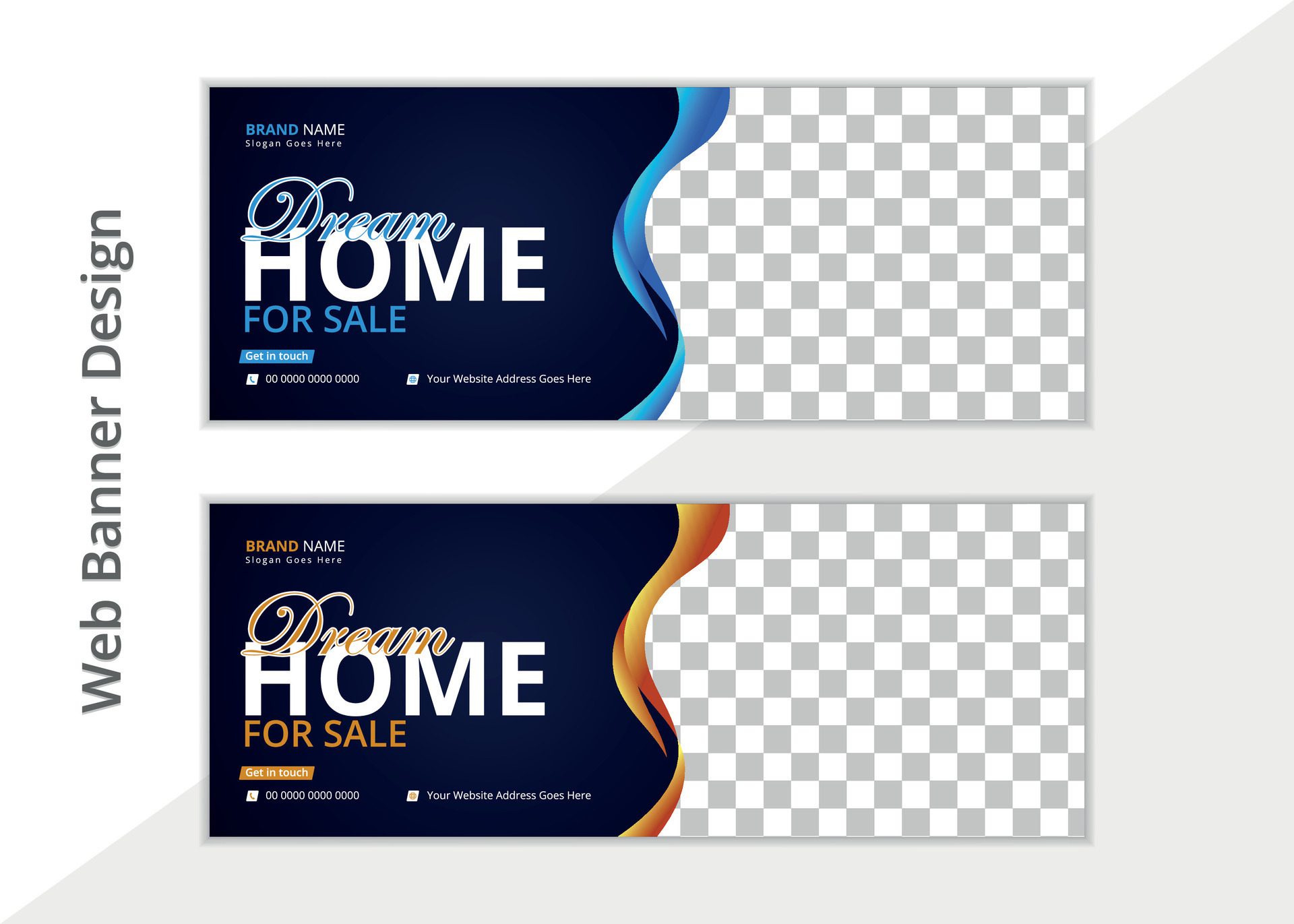 Corporate web banner design template Free Vector