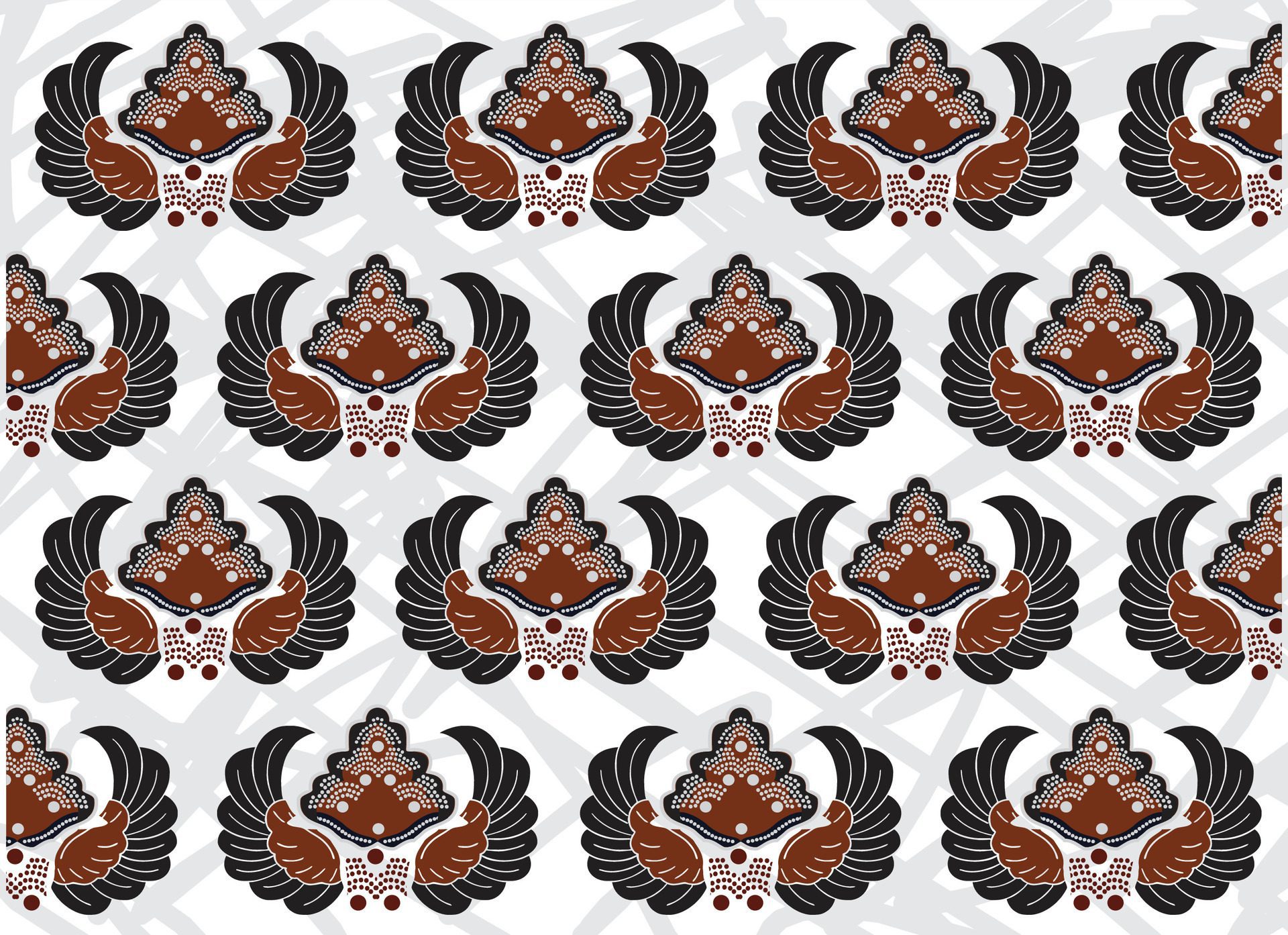 Indonesian batik motifs with very distinctive, exclusive plant patterns. EPS 10 Free Vector