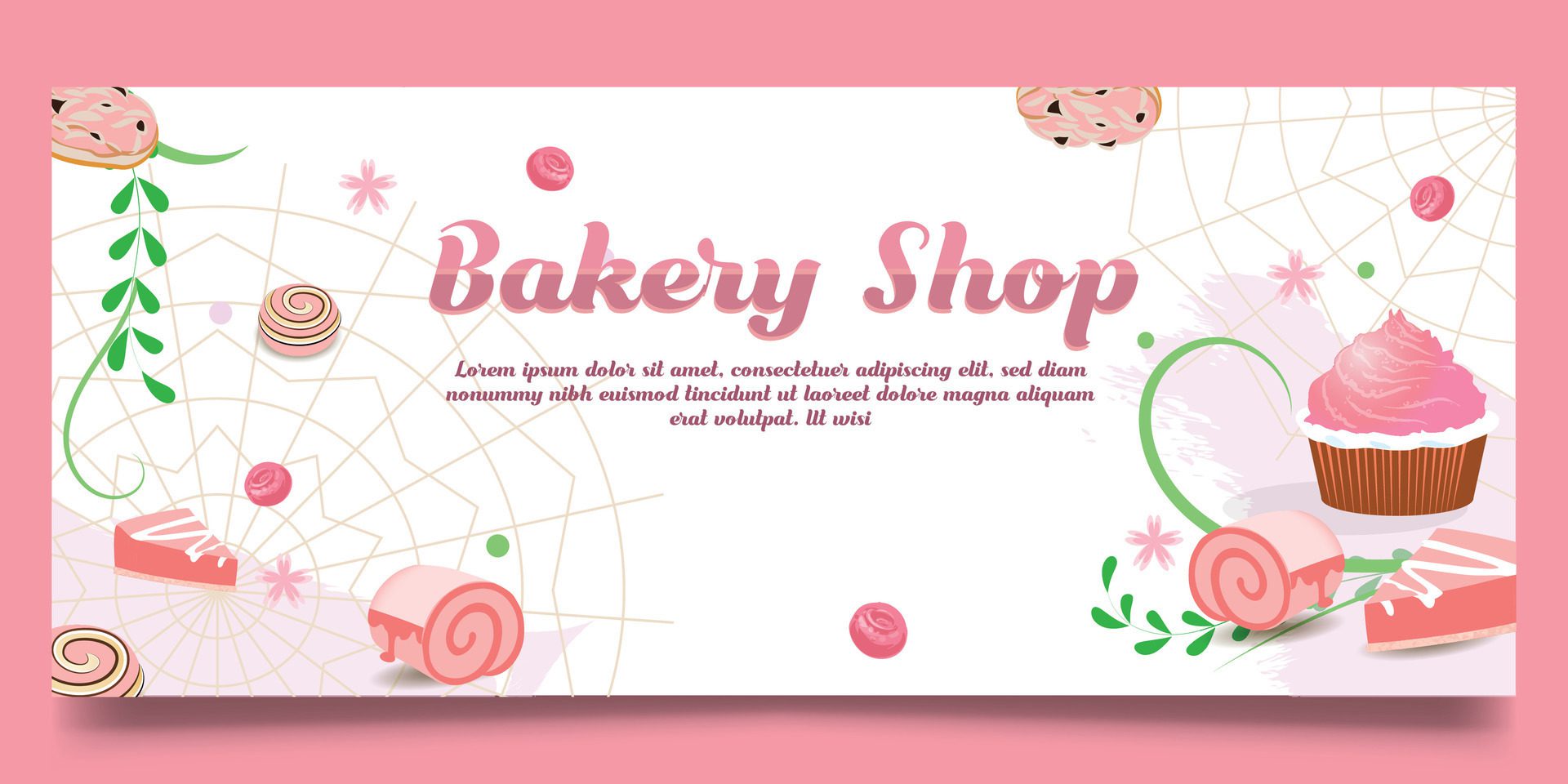 Bakery shop banner design and food shop banner Free Vector