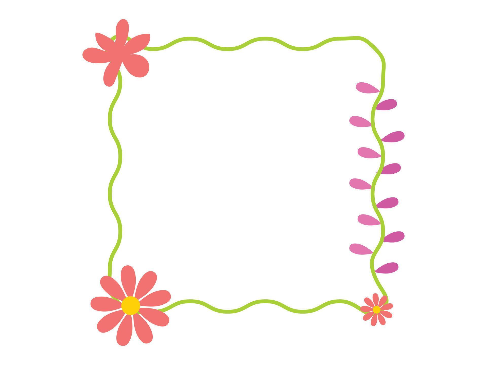 colorful spring flower boarder and frame Stock Free