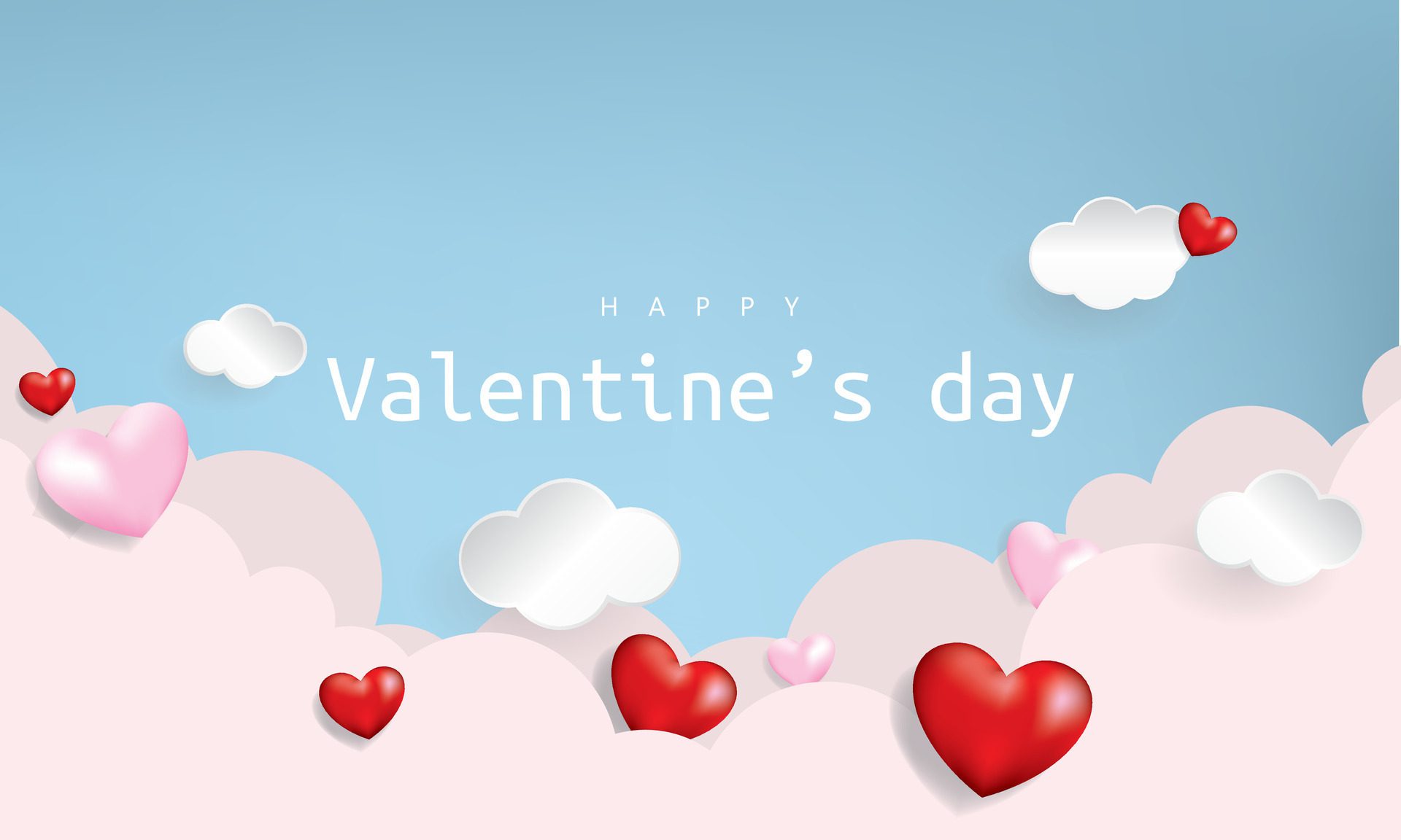 Happy Valentine’s Day stylish heart banner Free Vector