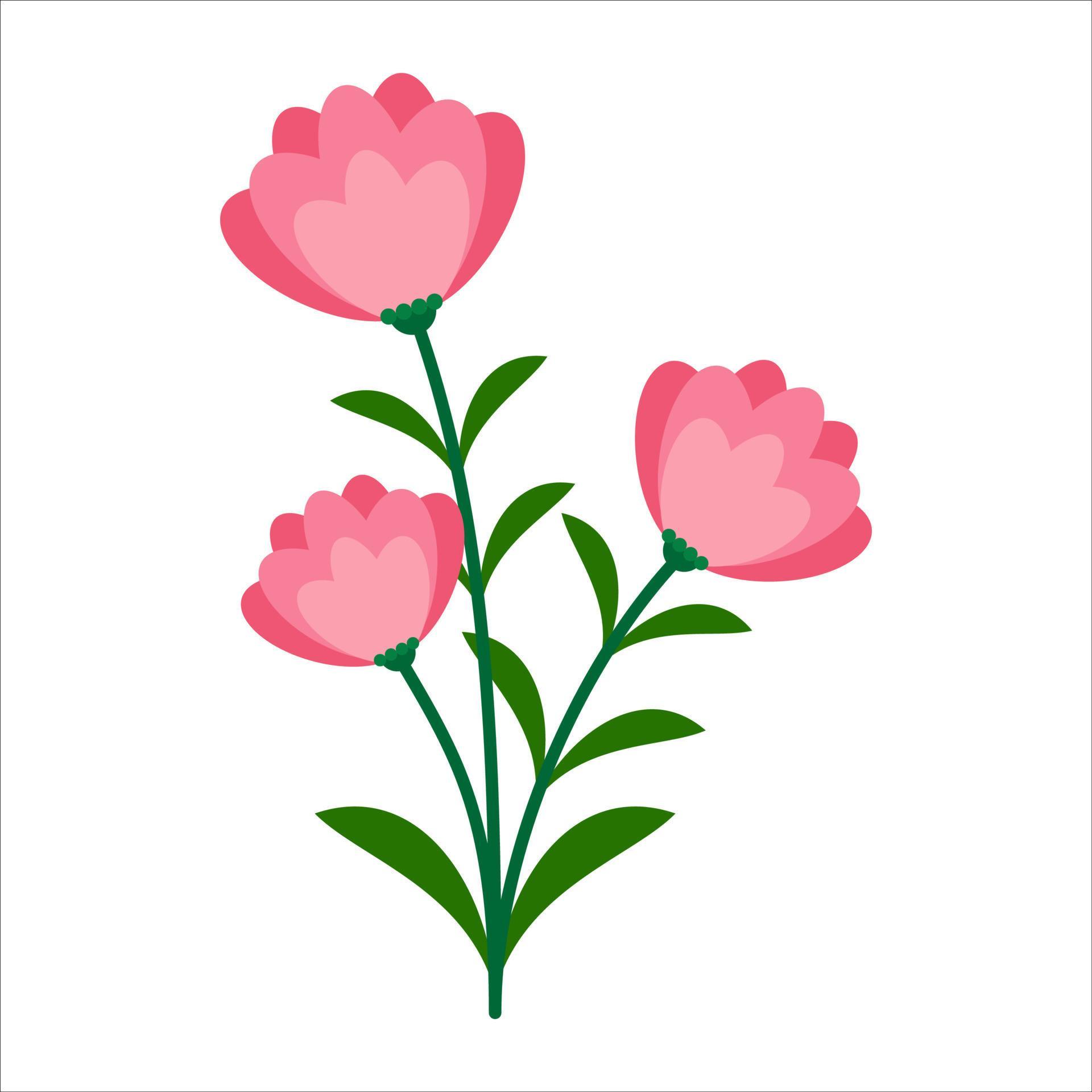 Beautiful flower flat design illustration Stock Free