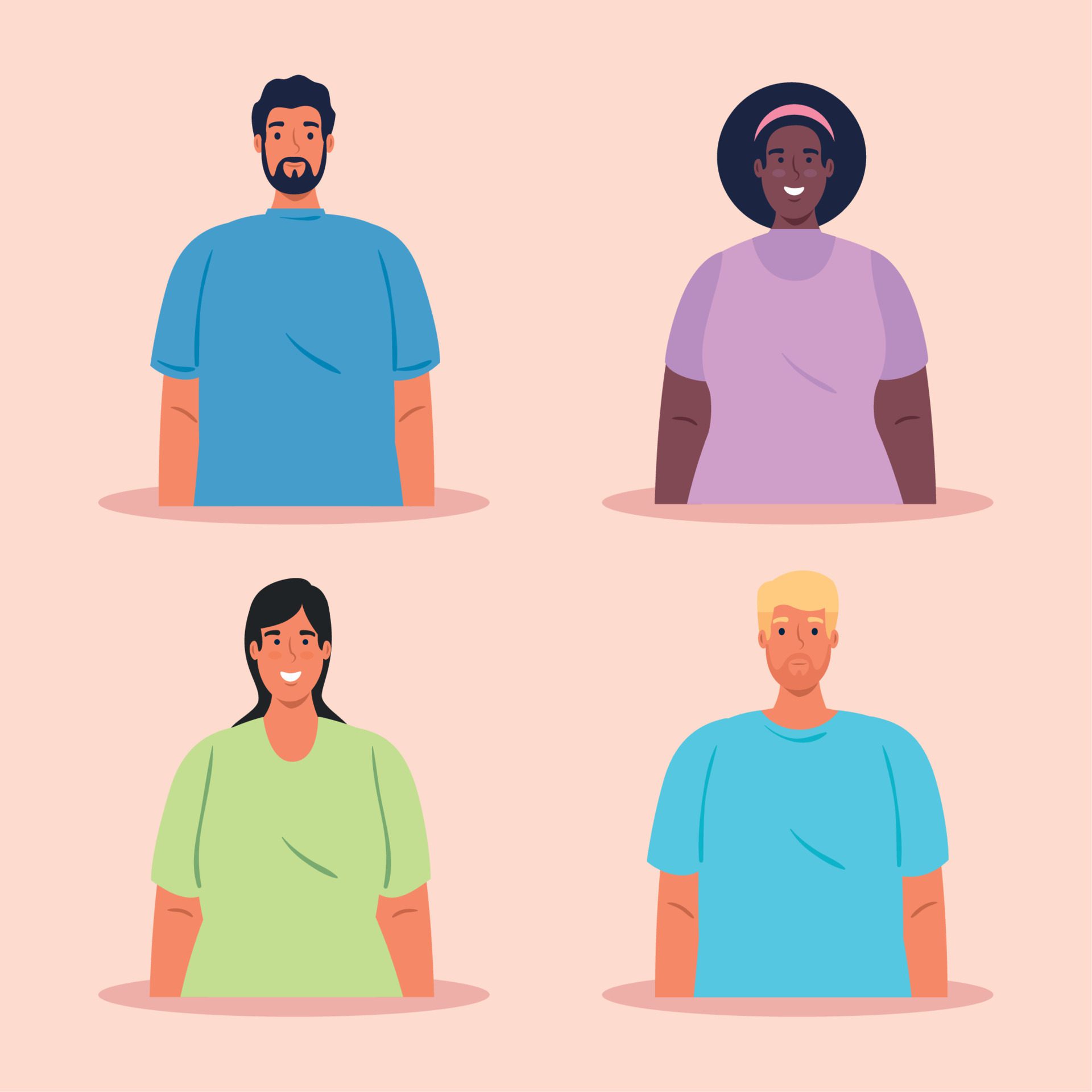 pictures multiethnic group of people, cultural and diversity concept Free Vector