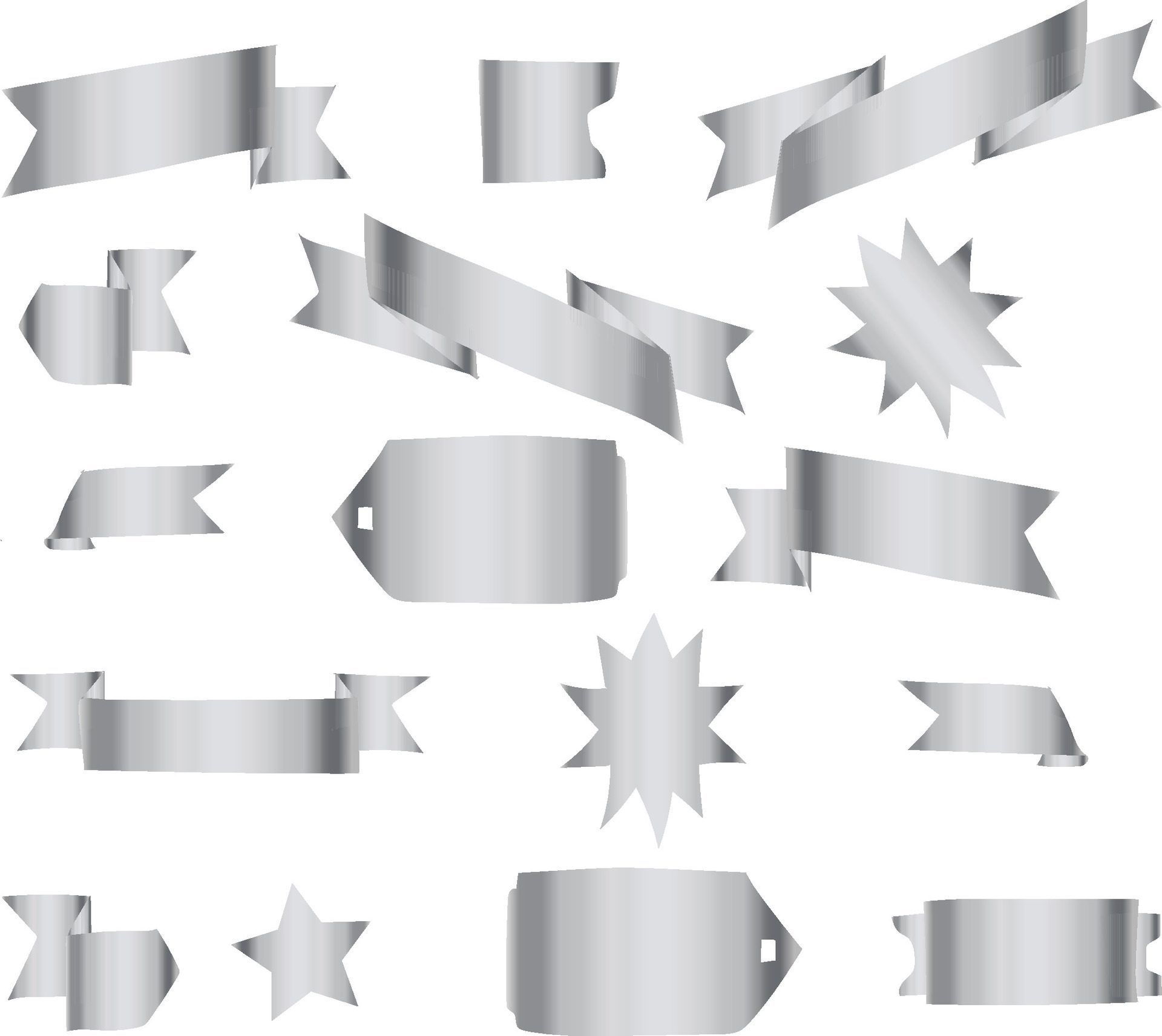 silver ribbon band element banner background Free Vector