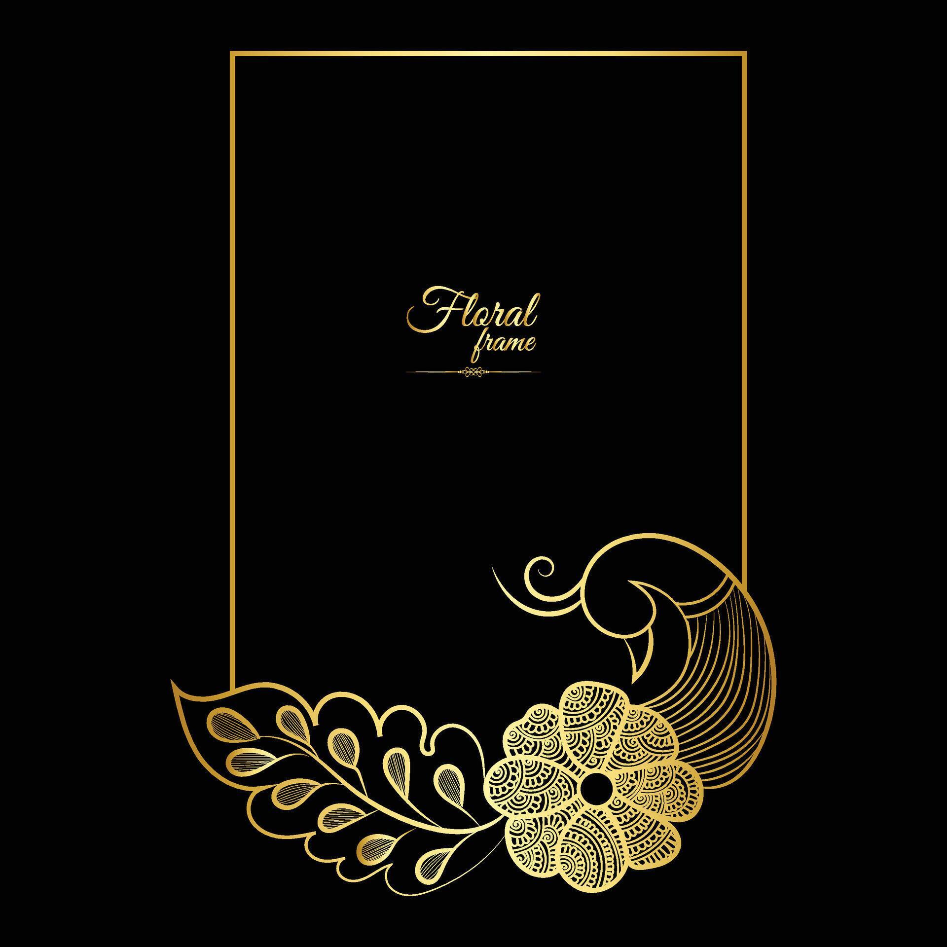 Vector luxury decorative golden vintage frames and borders. retro ornamental frame art and flower isolated floral background Stock Free