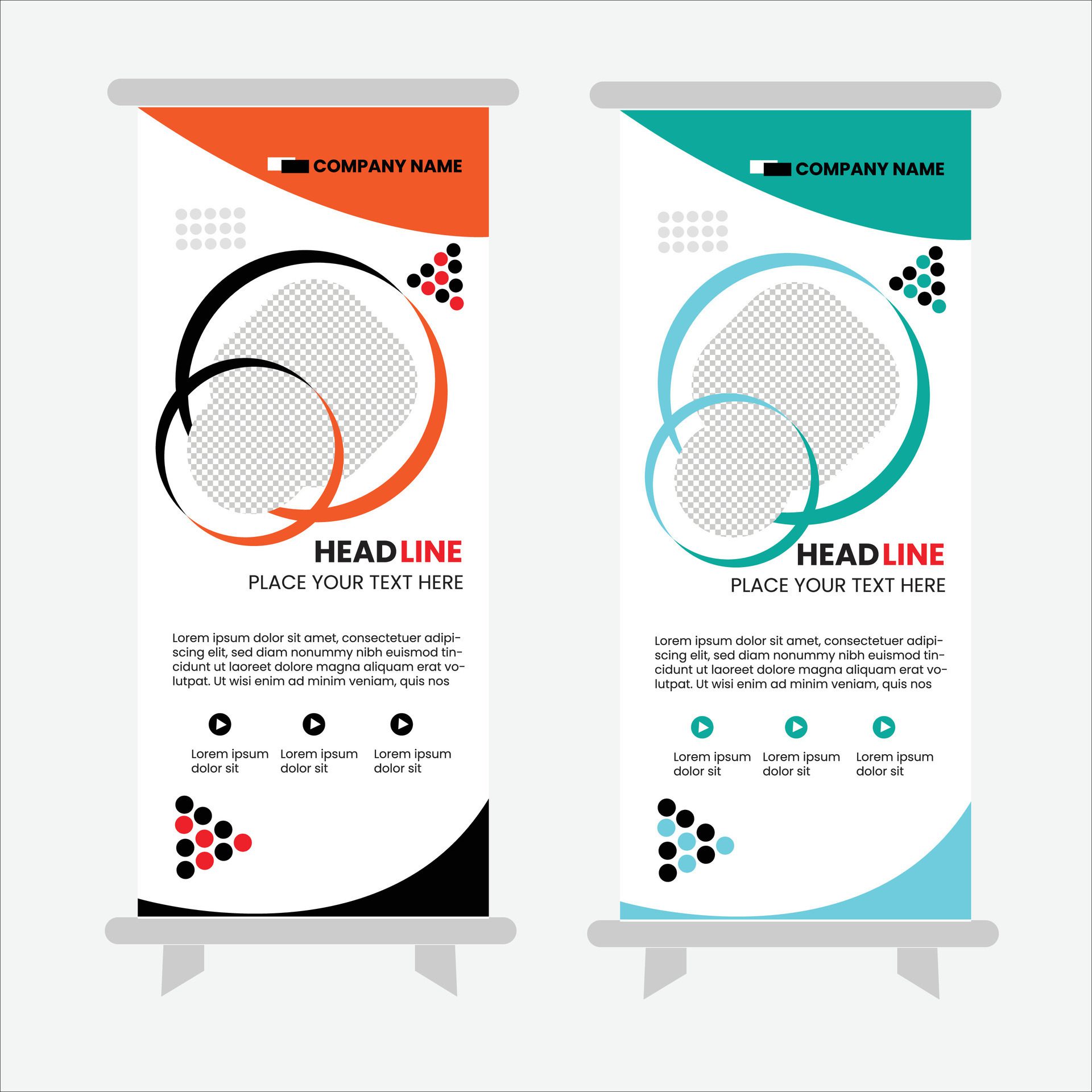 roll up banner design Free Vector