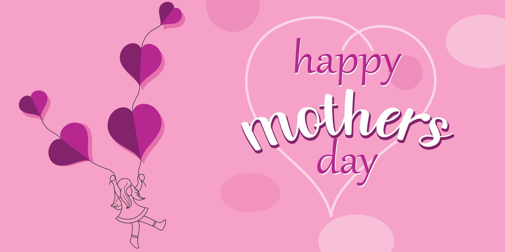 Mother’s day greeting card with paper cut style flowers background Stock Free