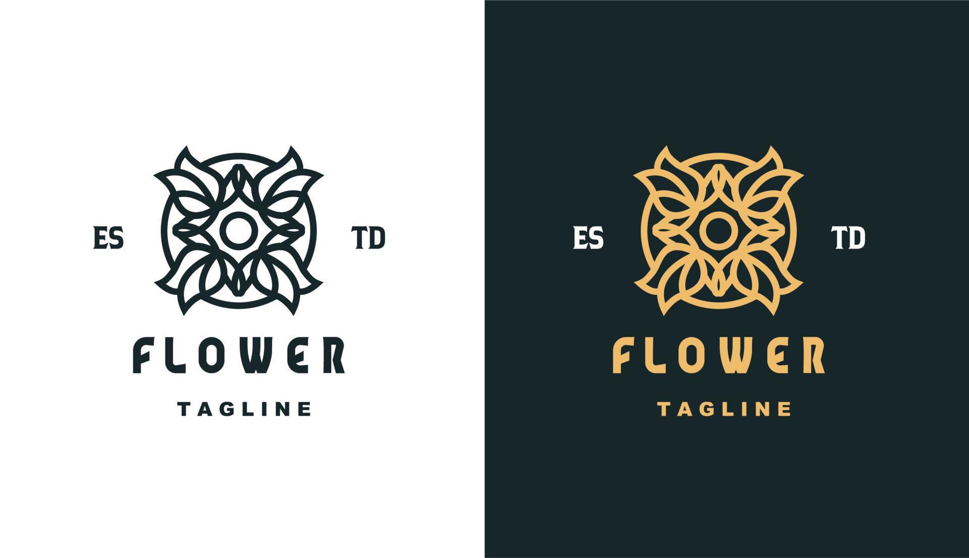 vector flower Balance monoline minimalist simple logo Perfect for any brand and company Stock Free and Free SVG