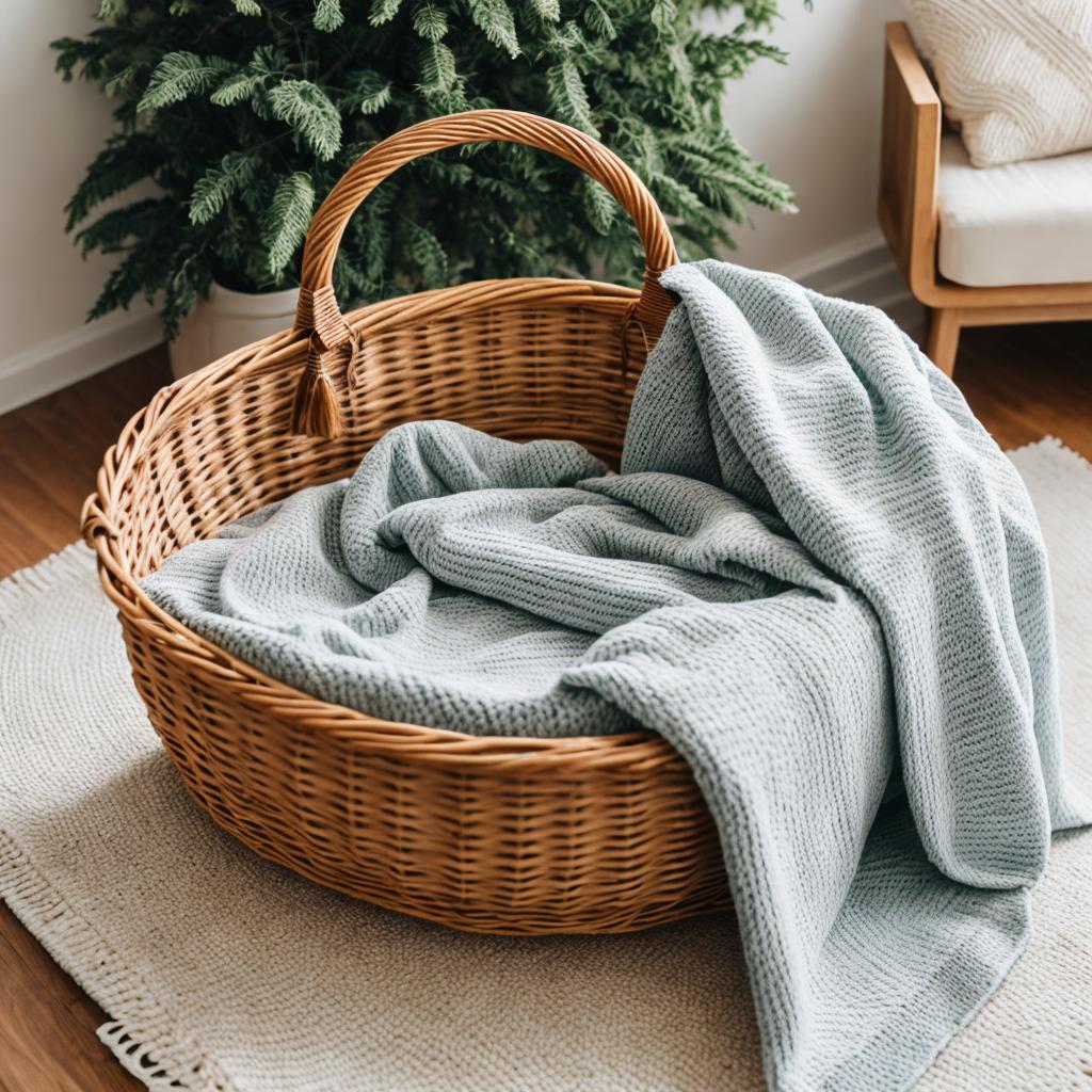 Basket and blanket by by @ai_generated