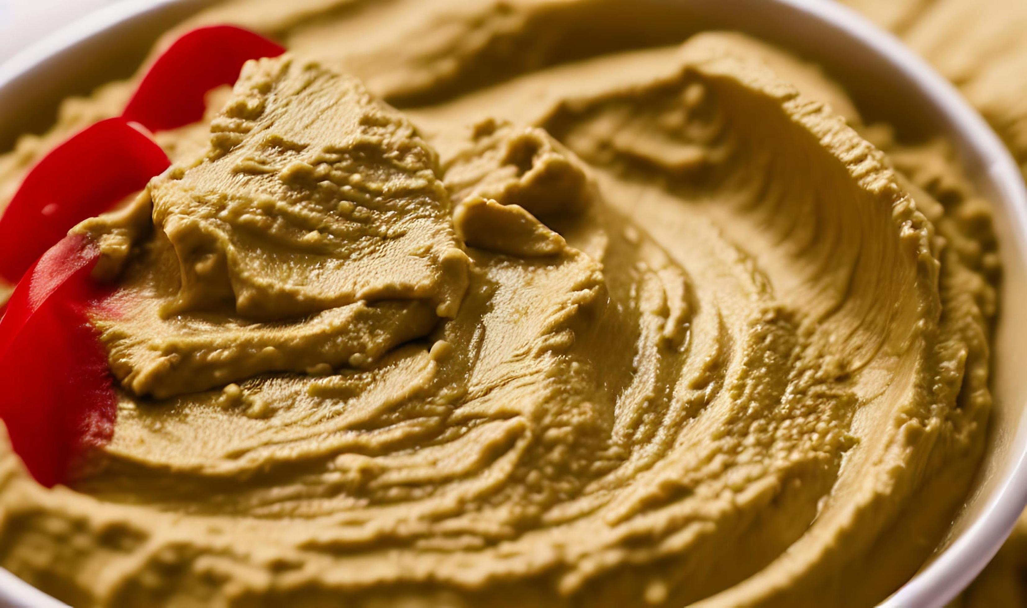 Healthy food. Traditional freshly made organic hummus. Stock Free