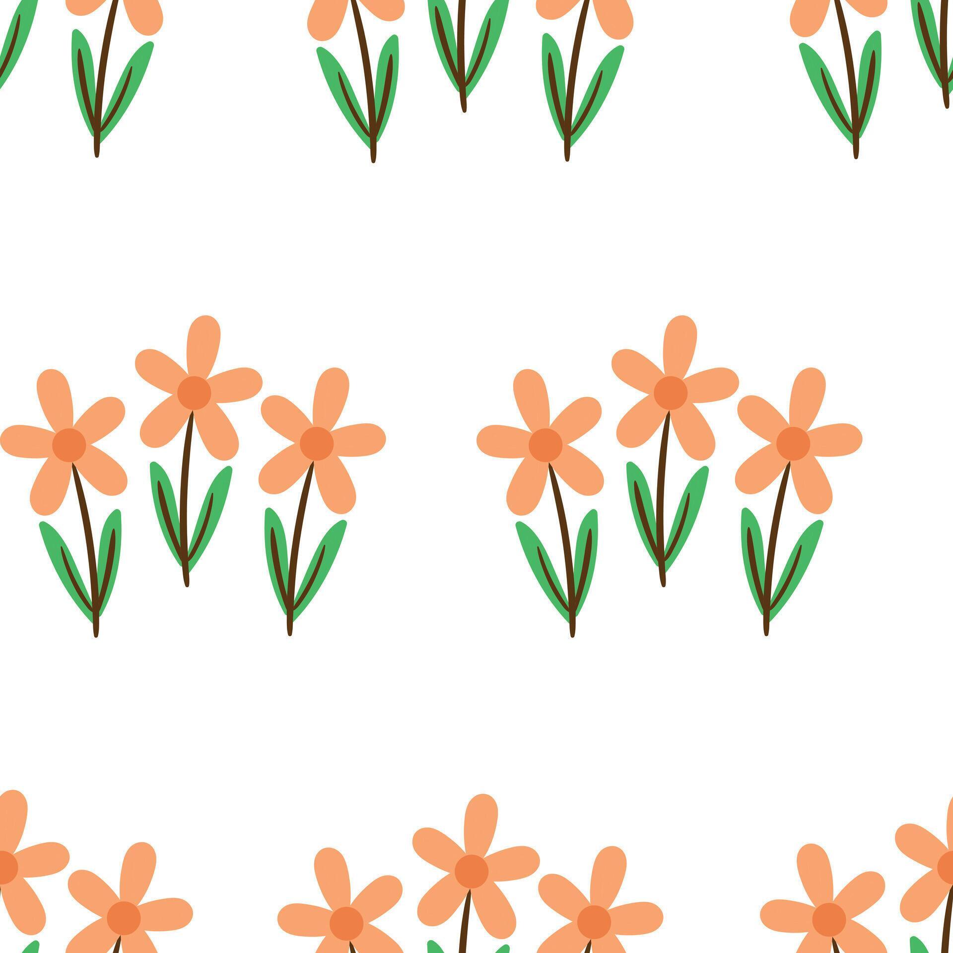 Seamless pattern with cute cartoon flowers, for fabric prints, textiles, gift wrapping paper. colorful vector for children, flat style Stock Free