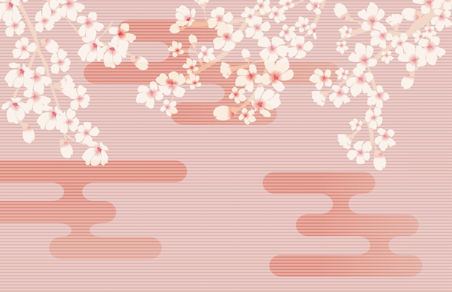 Abstract Floral Sakura Flower Japanese Natural Background Vector Illustration Stock Free