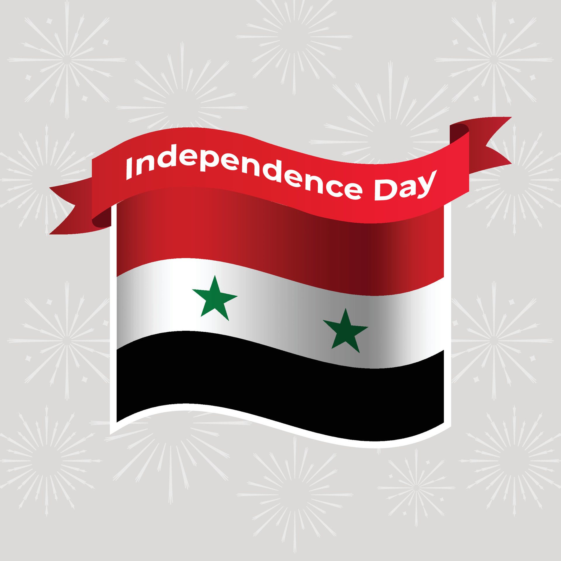 Syria Wavy Flag Independence Day Banner Background Free Vector