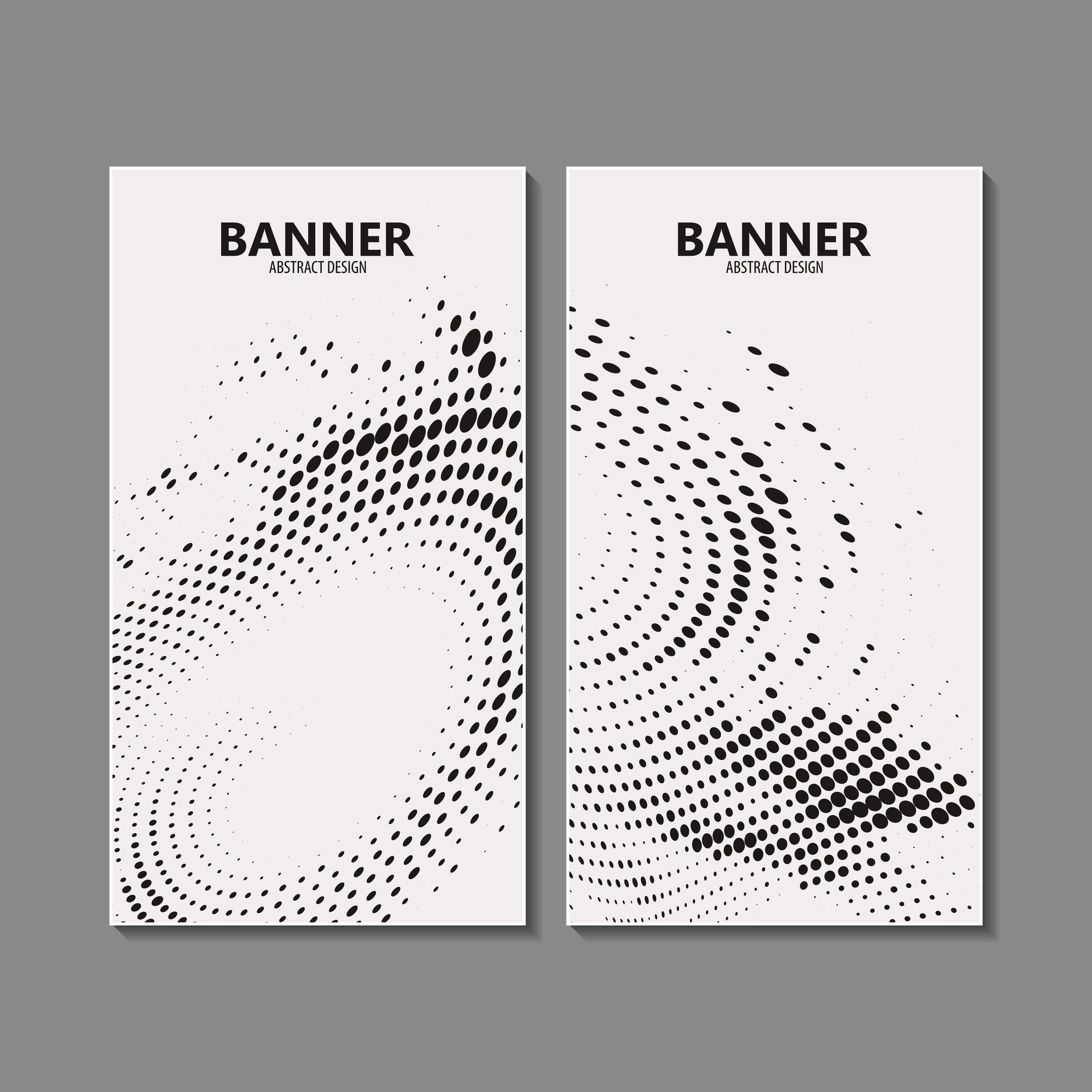 black abstract dots Banner design Free Vector